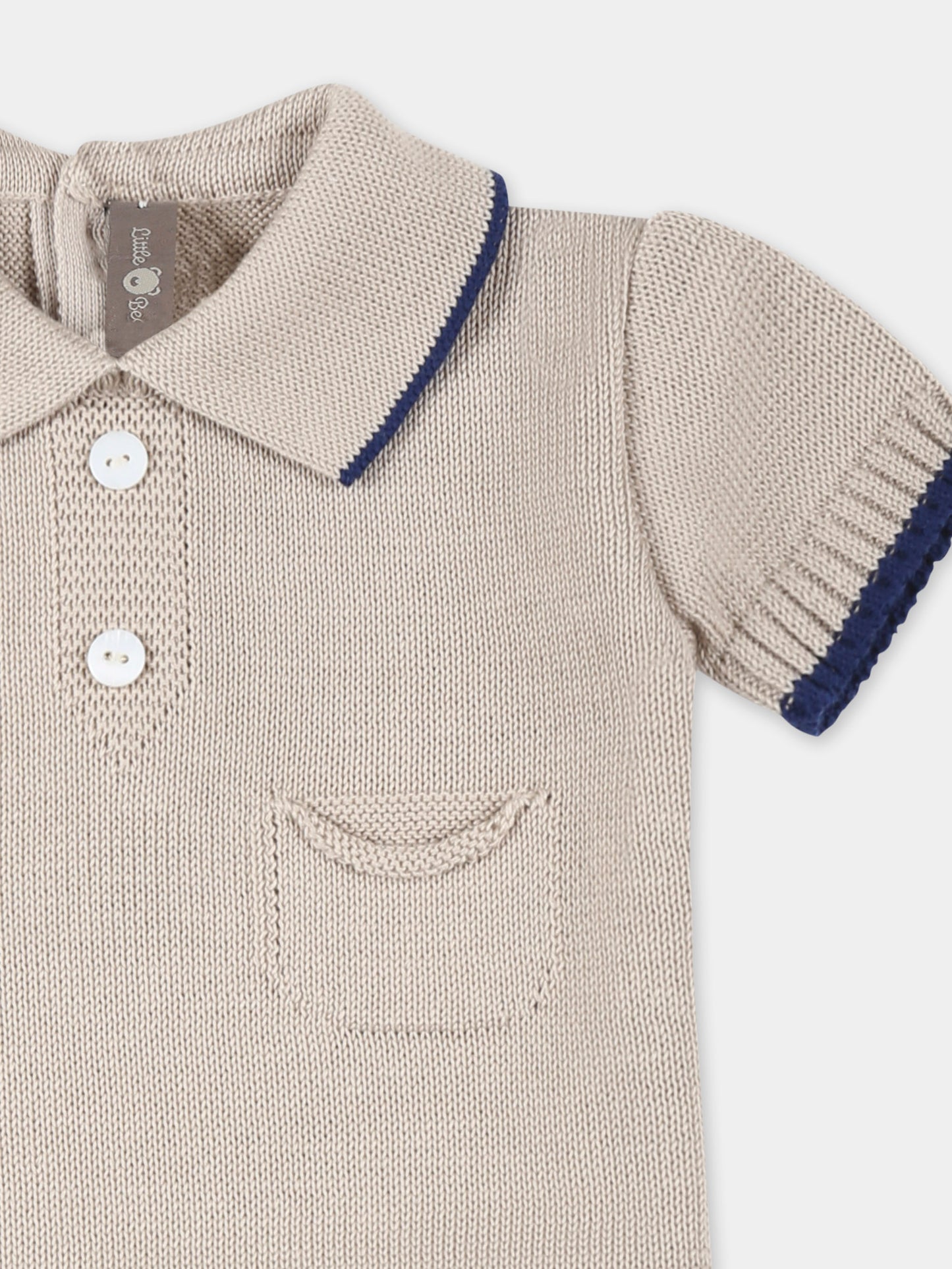 Pagliaccetto beige per neonato,Little Bear,1123 CORDA/BLU