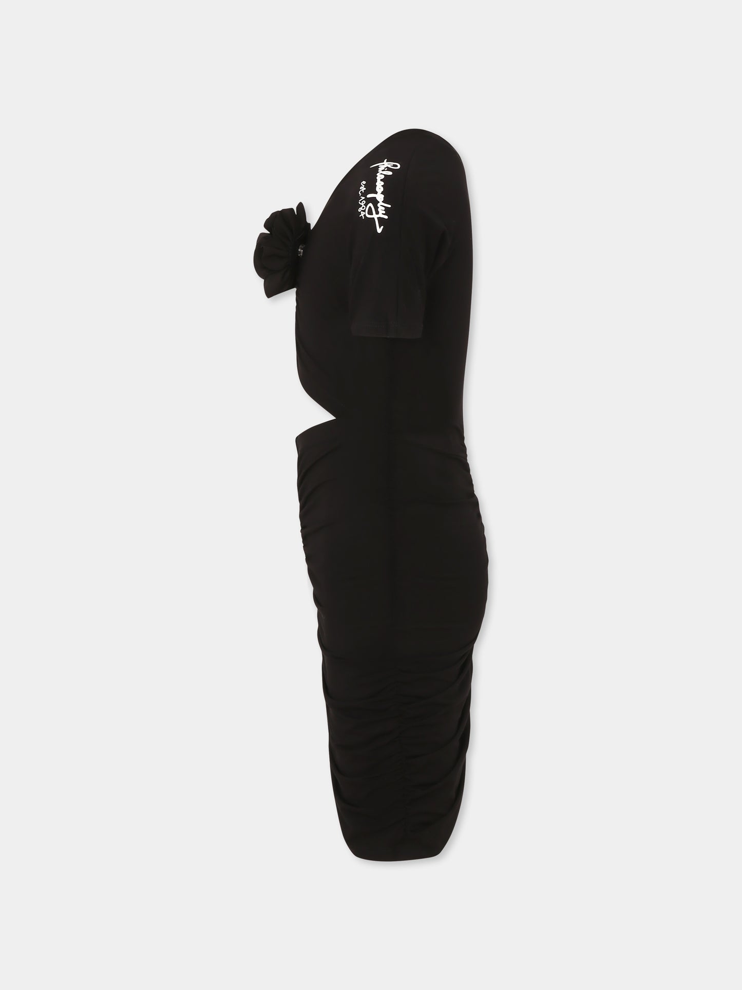 Vestito nero per bambina con logo,Philosophy,I1E903 5211 P050
