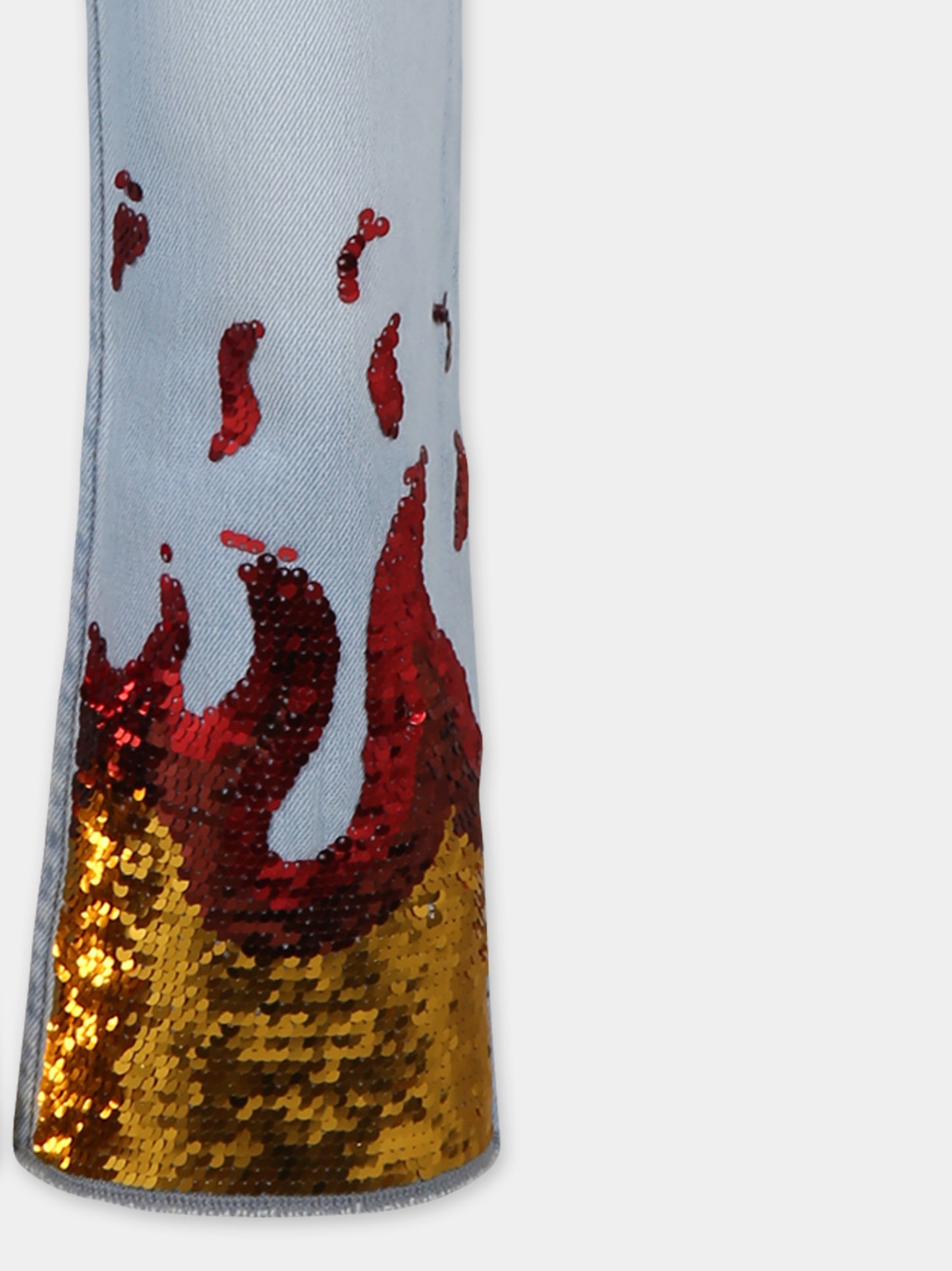 Jeans denim per bambina con logo e paillettes,Pinko,KFPA007 C DF015 D713