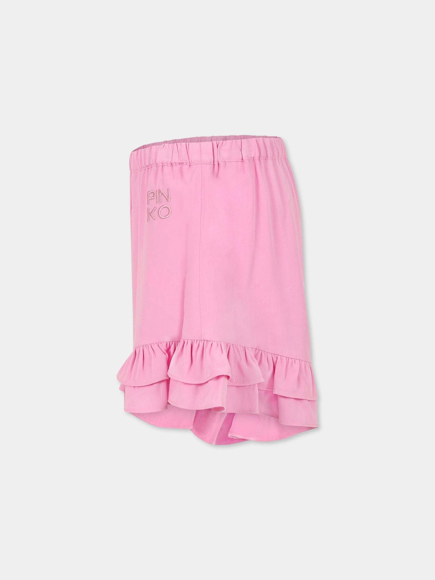Shorts rosa per bambina con logo,Pinko,KFBE005 0 VI024 C038