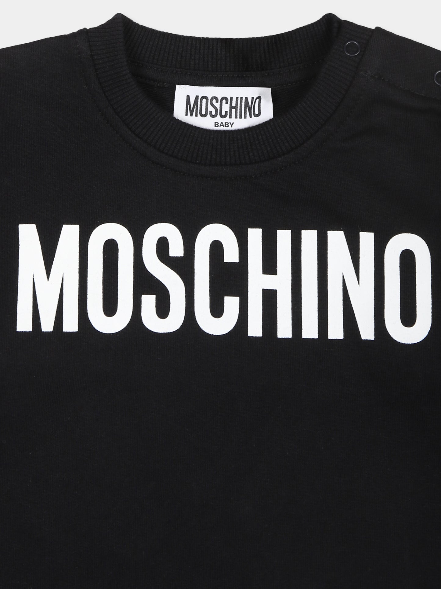 Felpa nera per neonati con Teddy Bear,Moschino Kids,MUF058 LCA72 60100