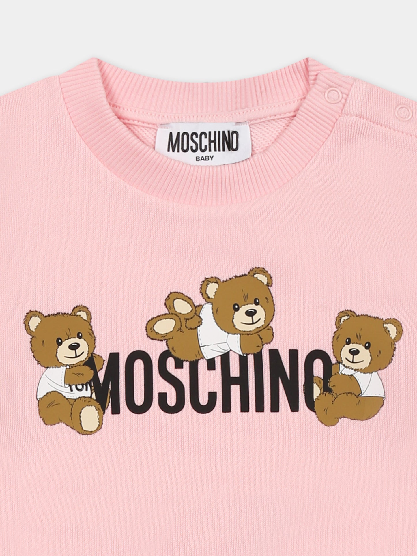 Pink sweatshirt for baby girl with Teddy Bears
