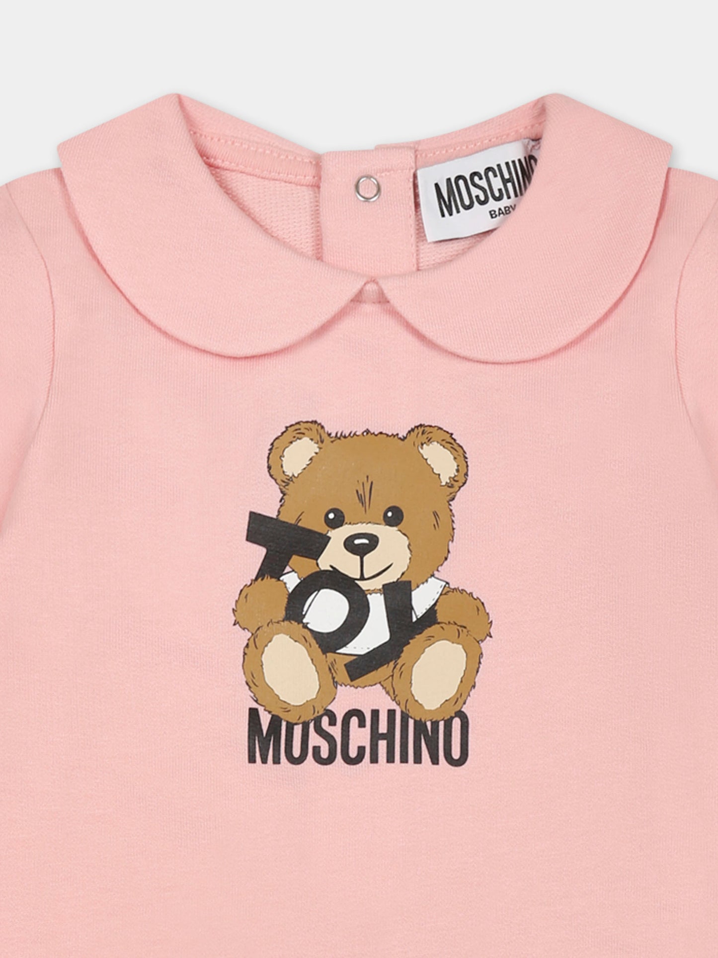 Pink babygrow for baby girl with Teddy Bear