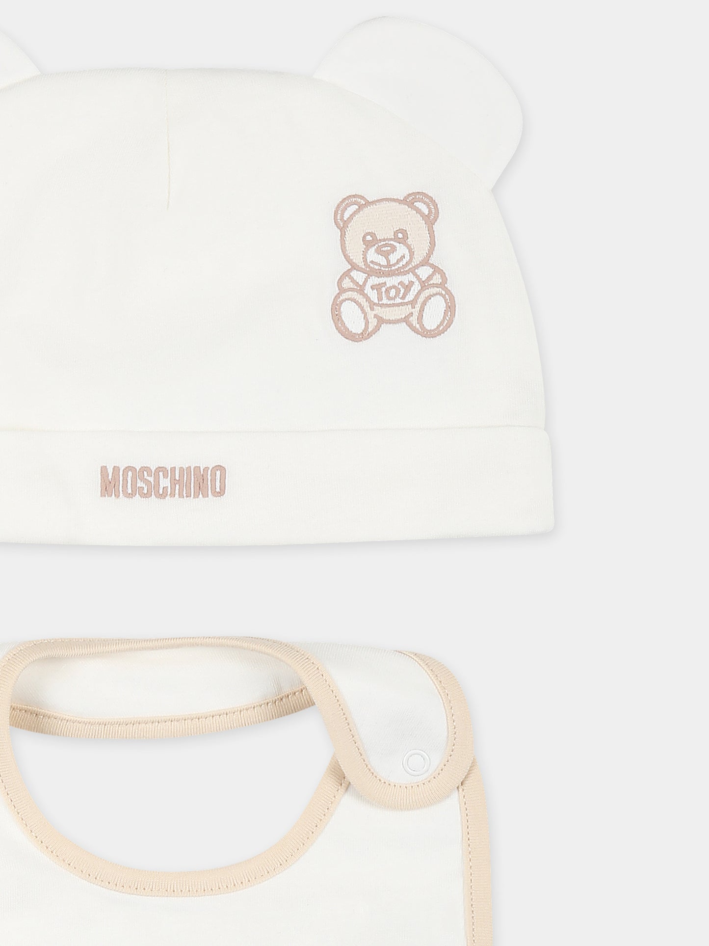 Set avorio per neonati con Teddy Bear beige,Moschino Kids,MUY07M LAA23 10063