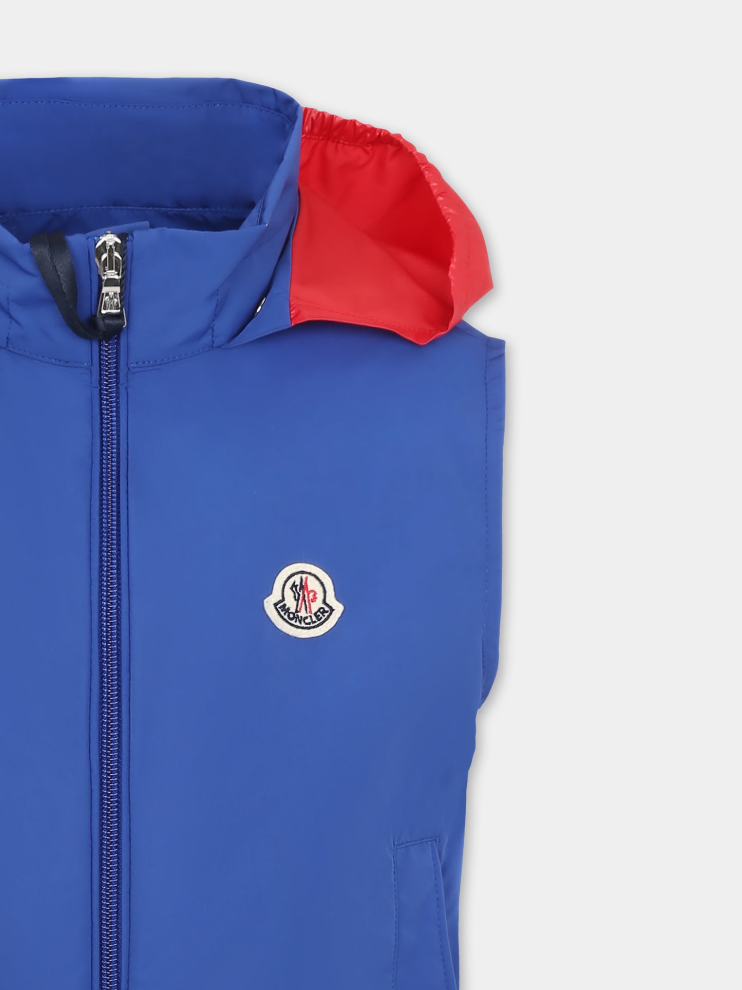 Blue gilet for boy with logo