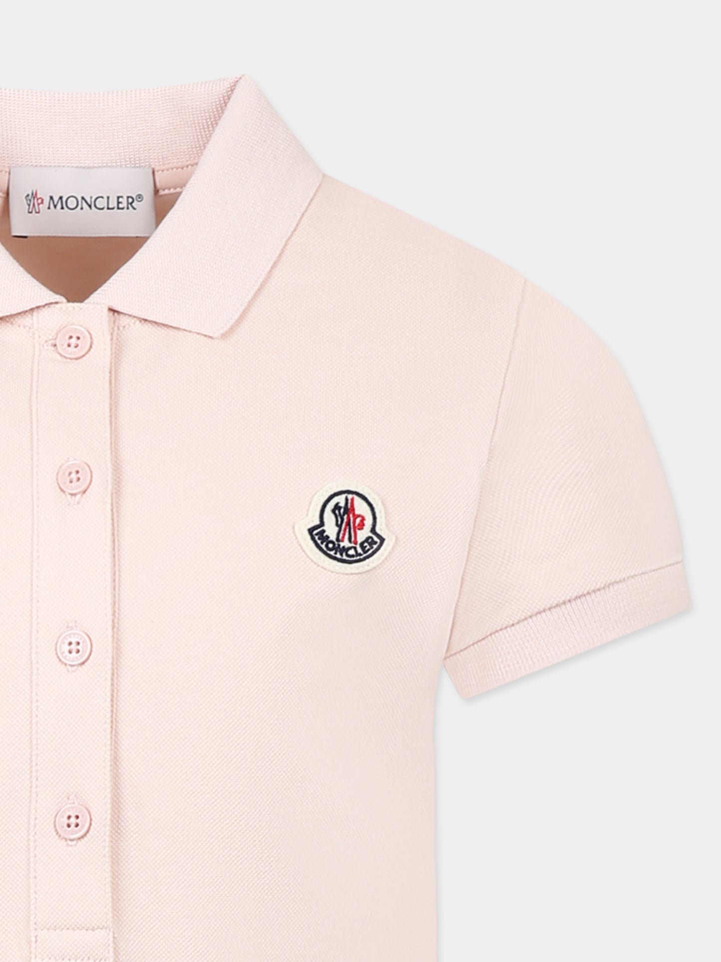 Pink dress for girl with logo