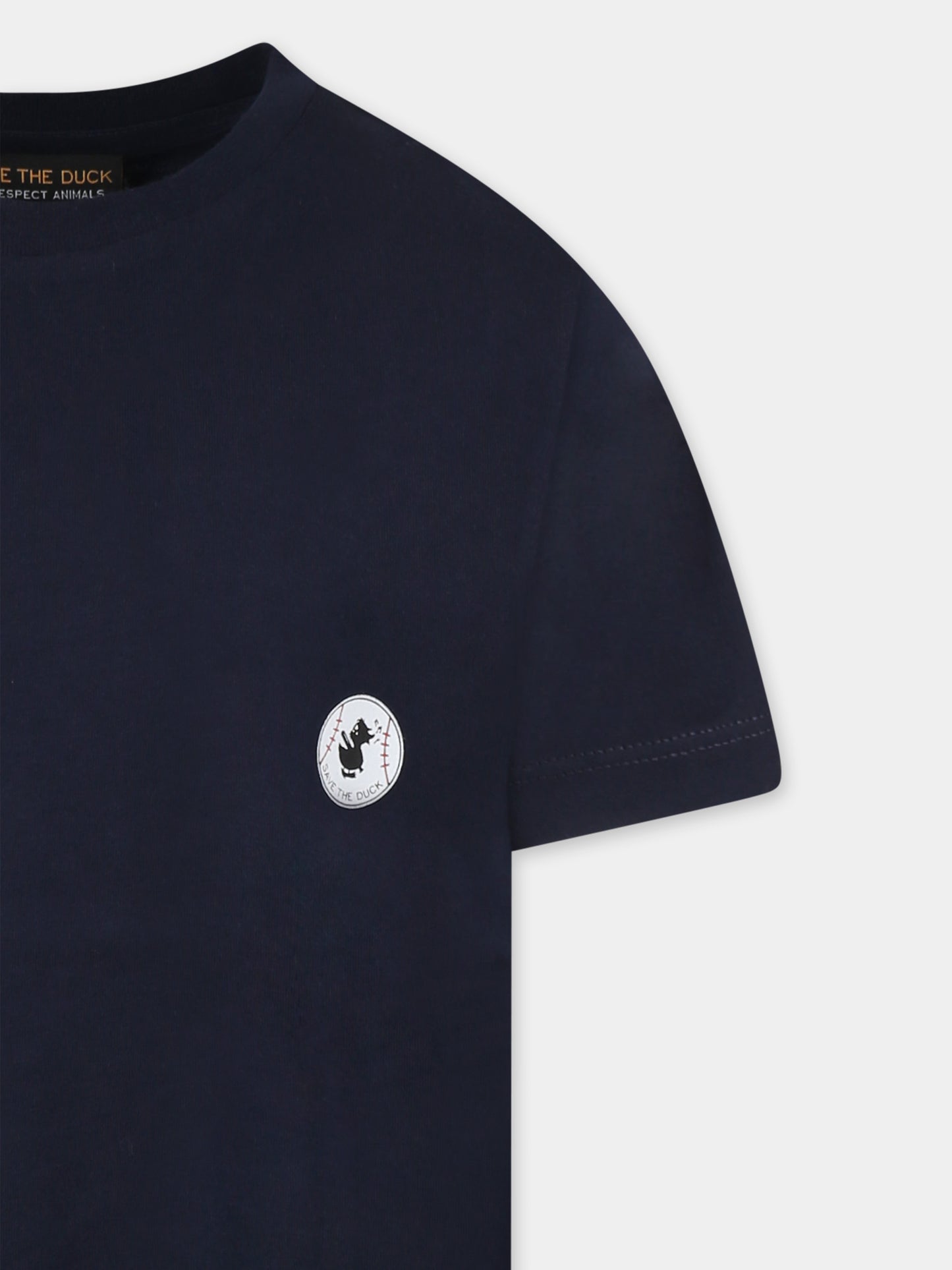 T-shirt blu navy per bambino con logo,Save The Duck Kids,JT1732X BESY20 90000