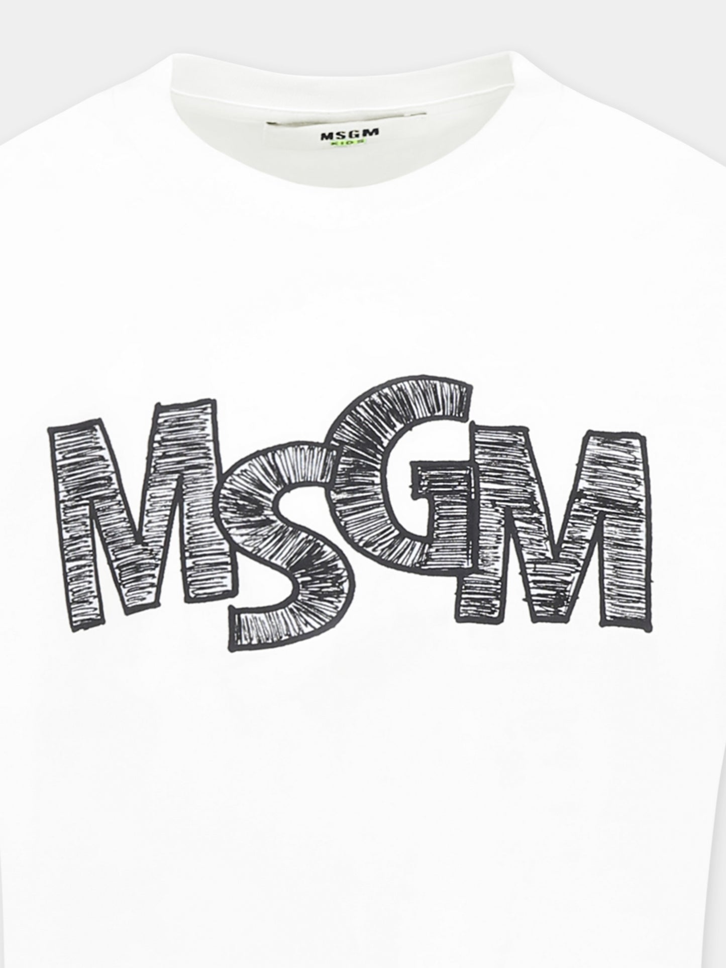 White t-shirt for boy with logo