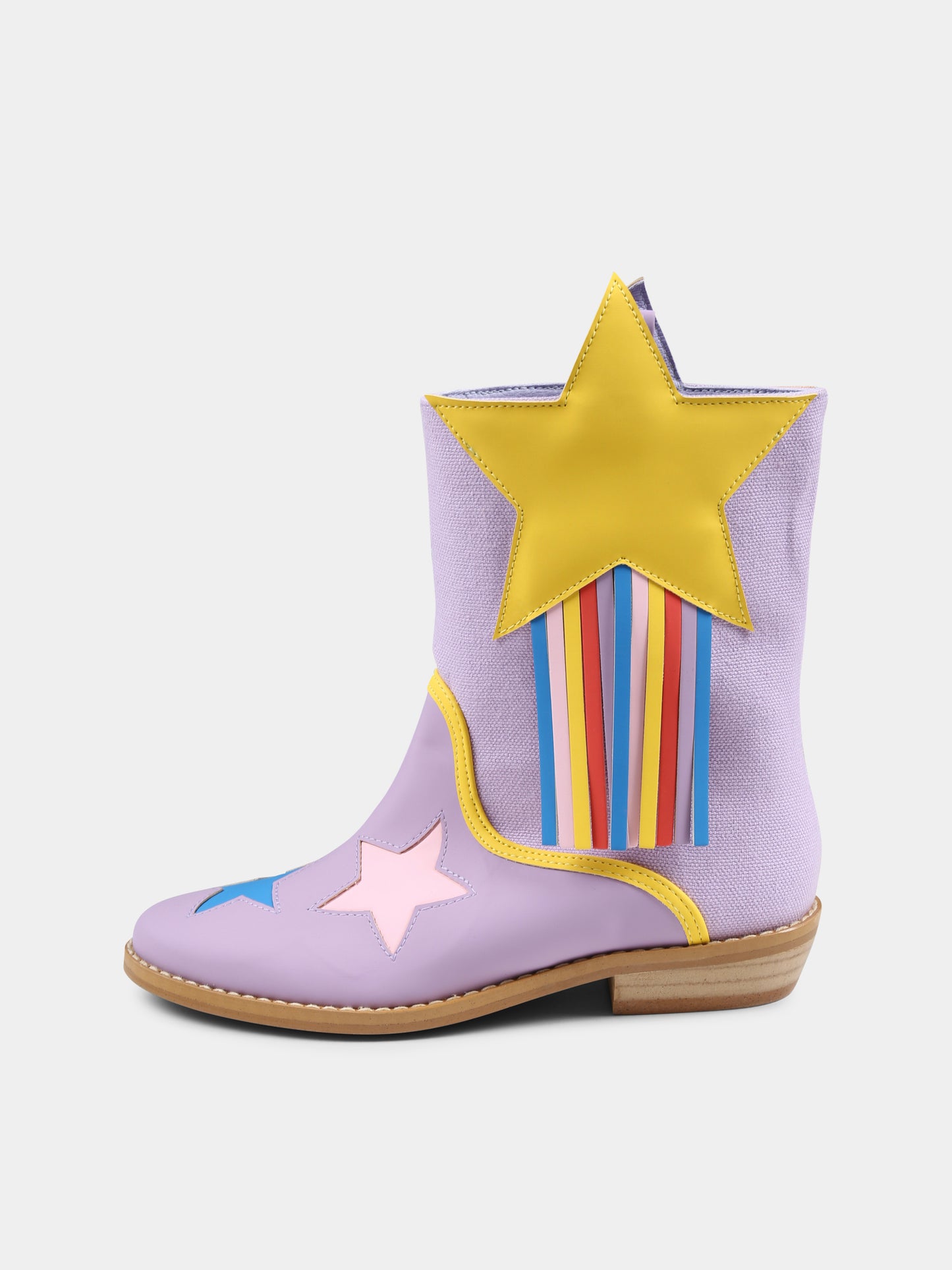 Stivali viola per bambina con stelle,Stella Mccartney Kids,TW0C06 Z2794 522MC
