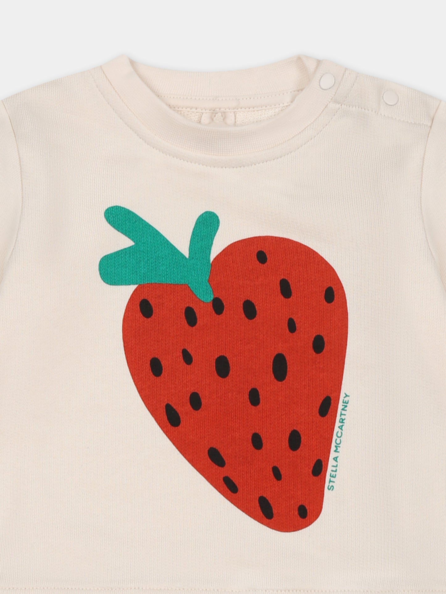 Felpa avorio per neonata con fragola,Stella Mccartney Kids,TW4050 Z0499 50I