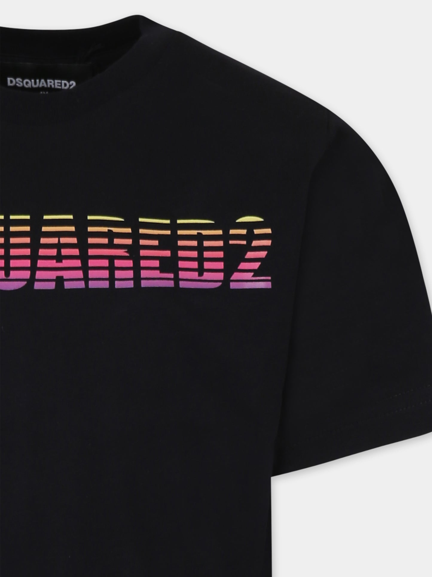 Black t-shirt for boy with logo