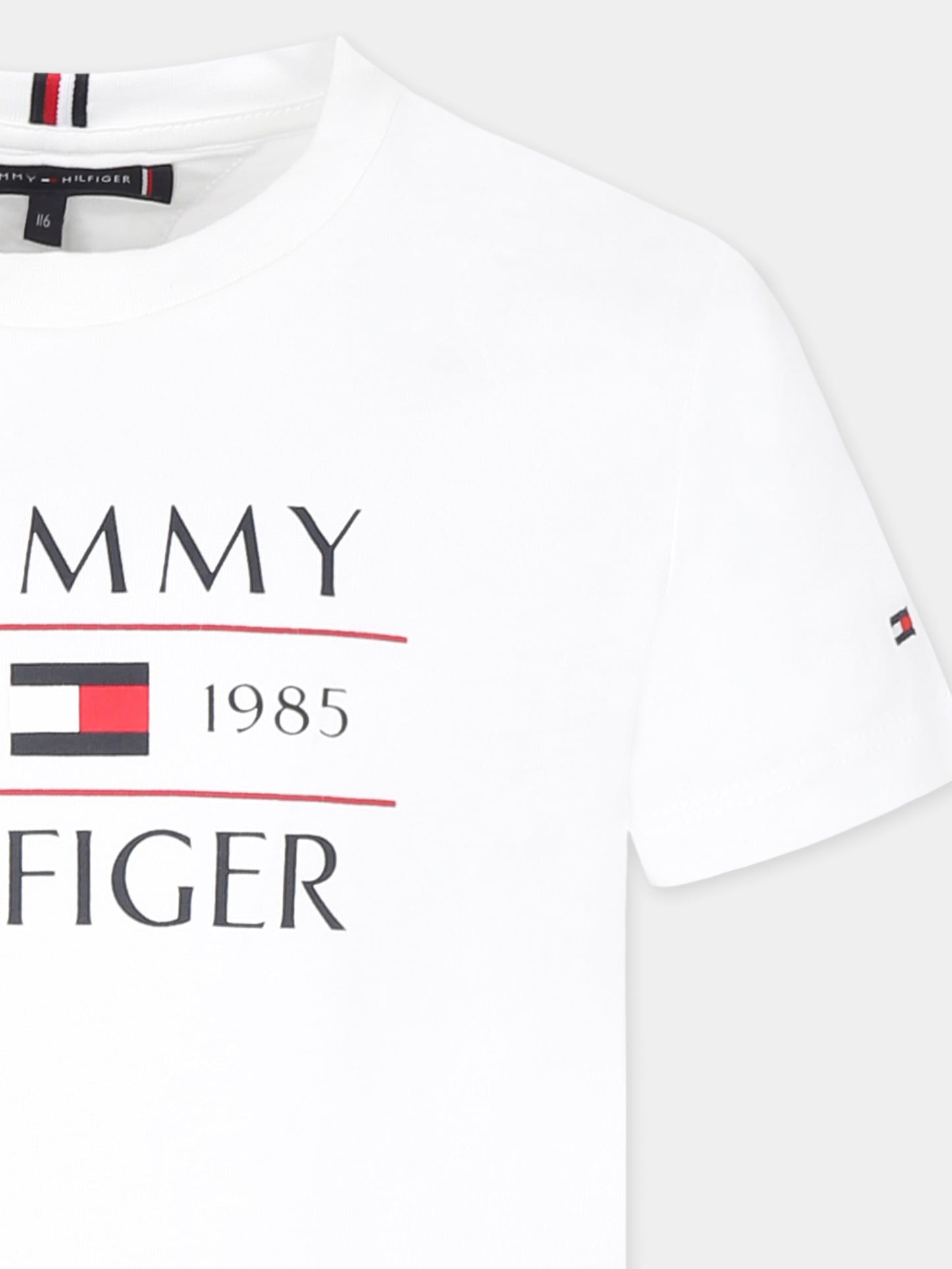 T-shirt bianca per bambino con logo,Tommy Hilfiger Junior,25S THKB0KB09538J KB0KB09538 YBR