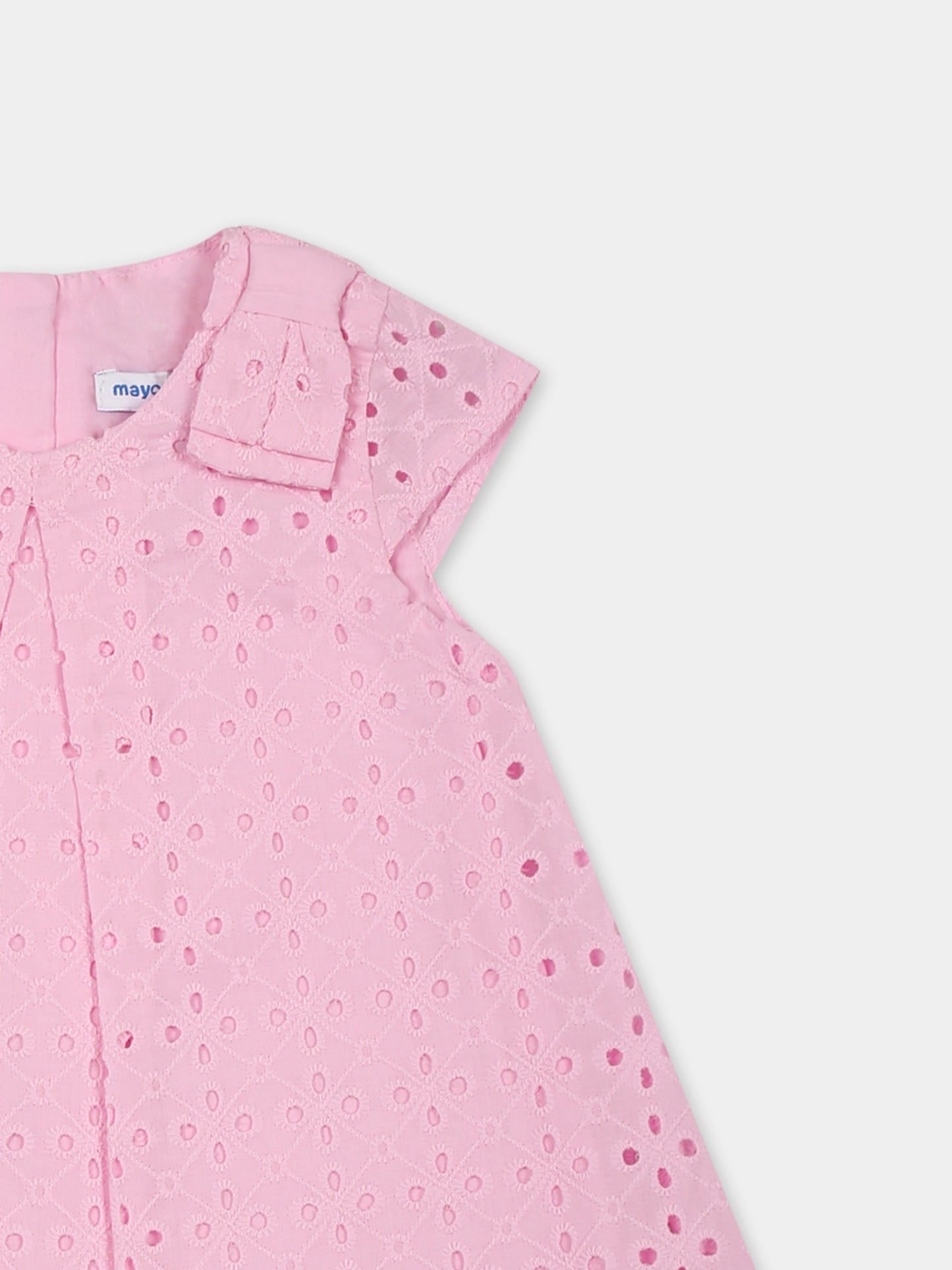 Vestito rosa per neonata con ricami,Mayoral,1913 044