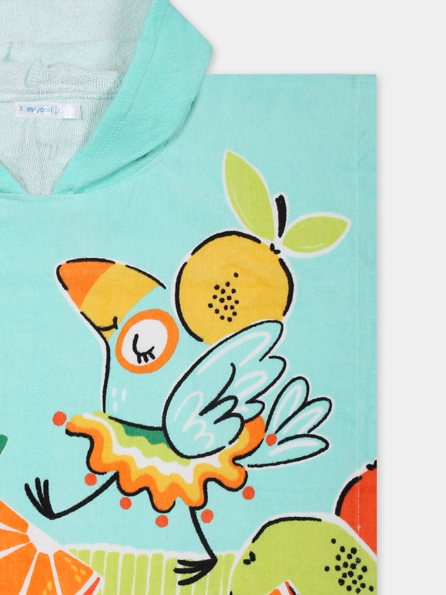 Accappatoio verde per neonata con frutta,Mayoral,10895 026