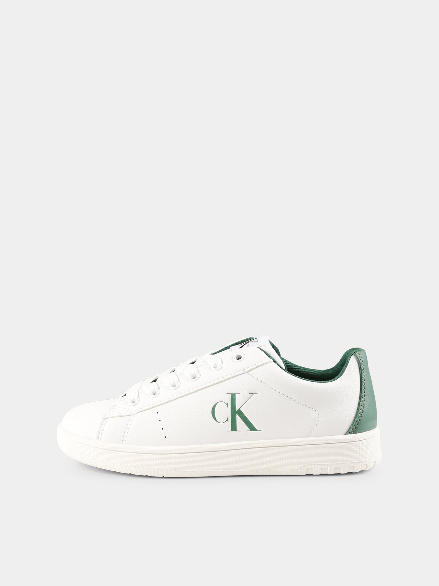 Sneakers bianche per bambini con logo,Calvin Klein Kids,V3X9 82082 1355A494