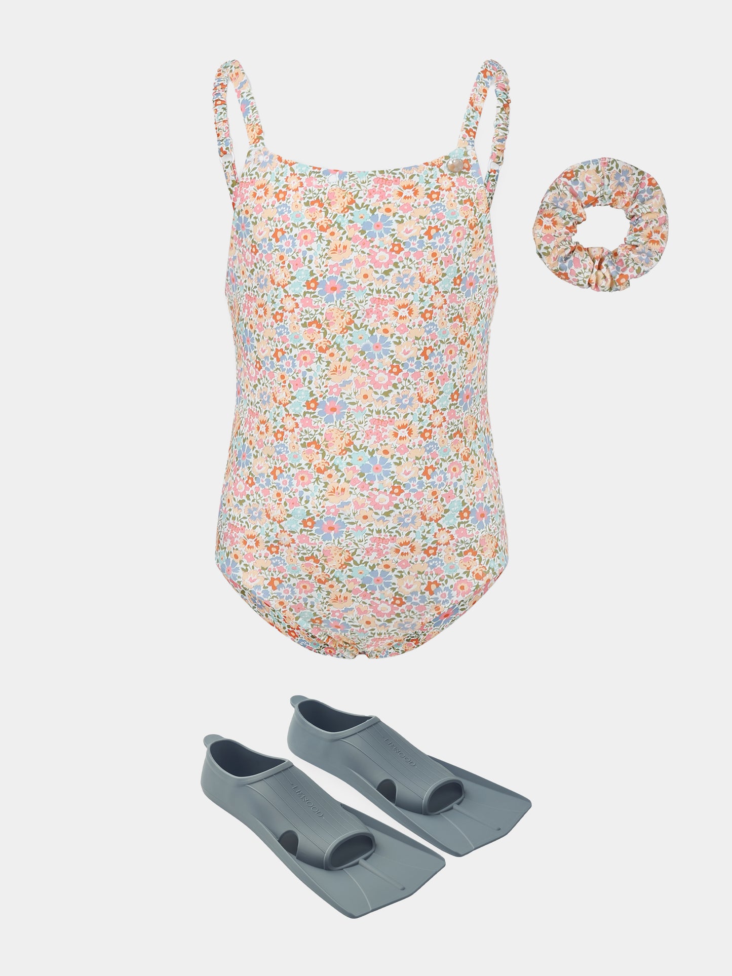 Multicolor swimsuit for girl with floral print