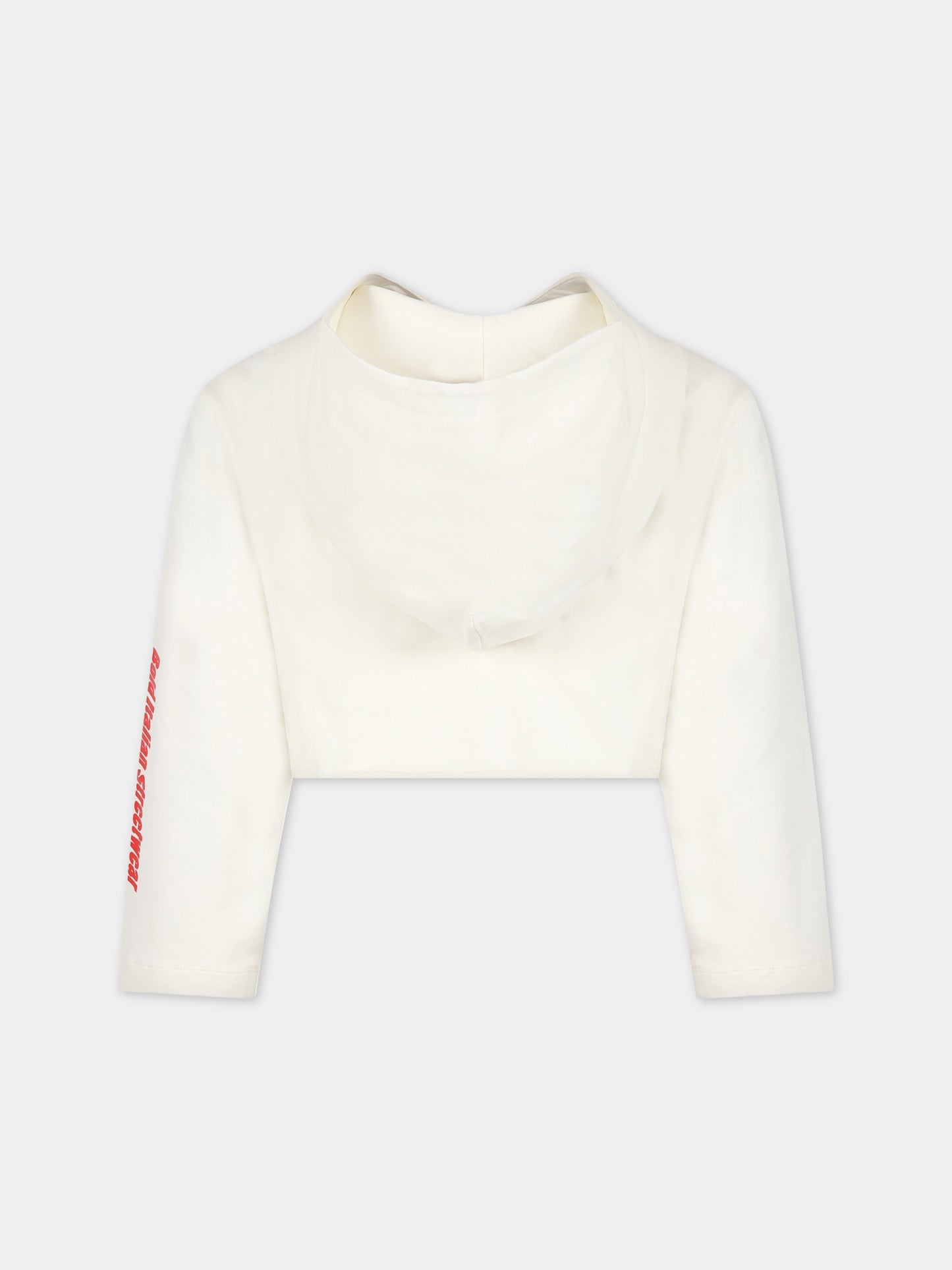 Felpa bianca per bambina con stampa e scritta Ciao GCDS ,Gcds Kids,DDF006 LDA00 10063