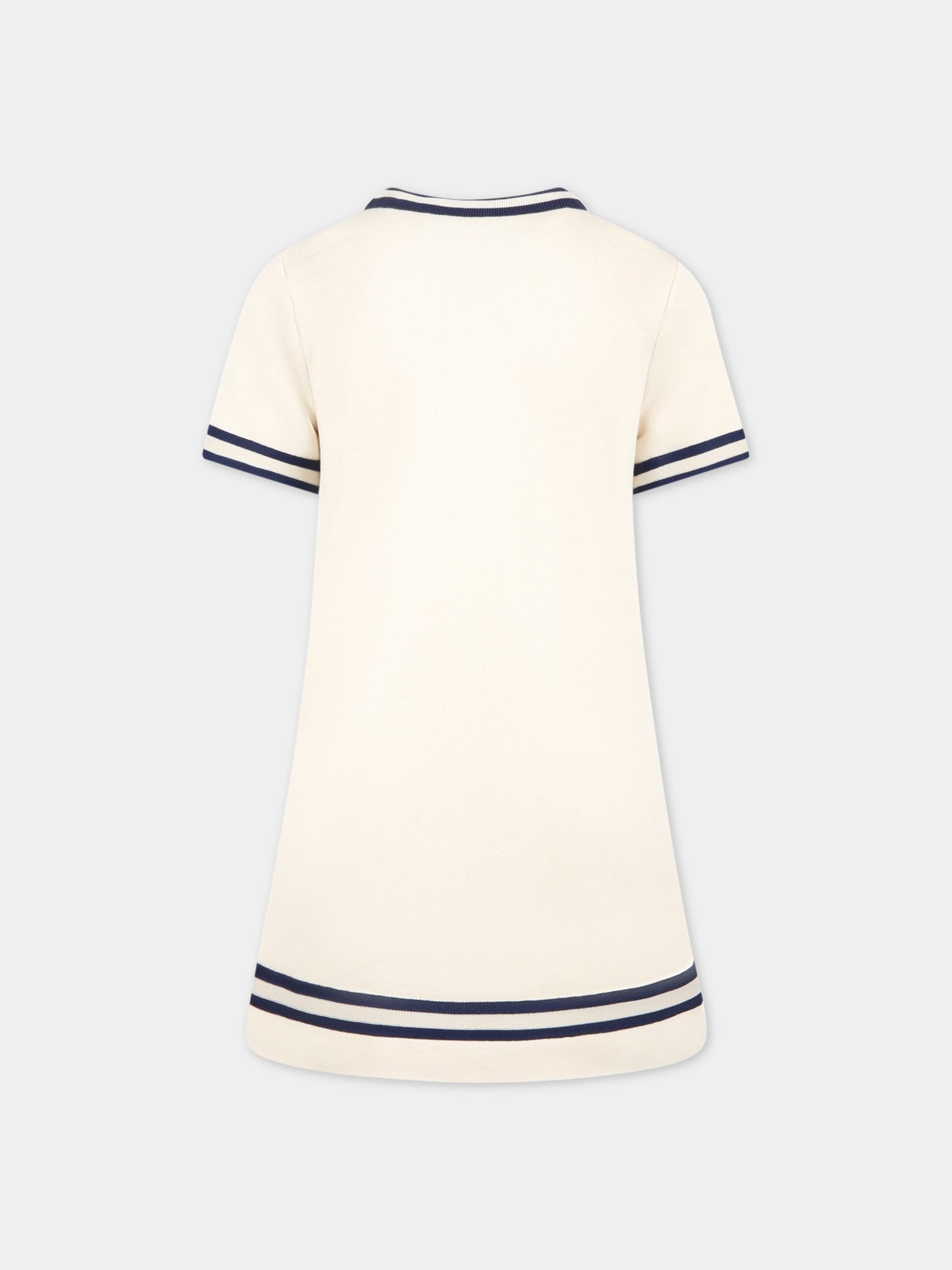 Vestito avorio per bambina con morsetto,Gucci Kids,718772 XJE3J 9061