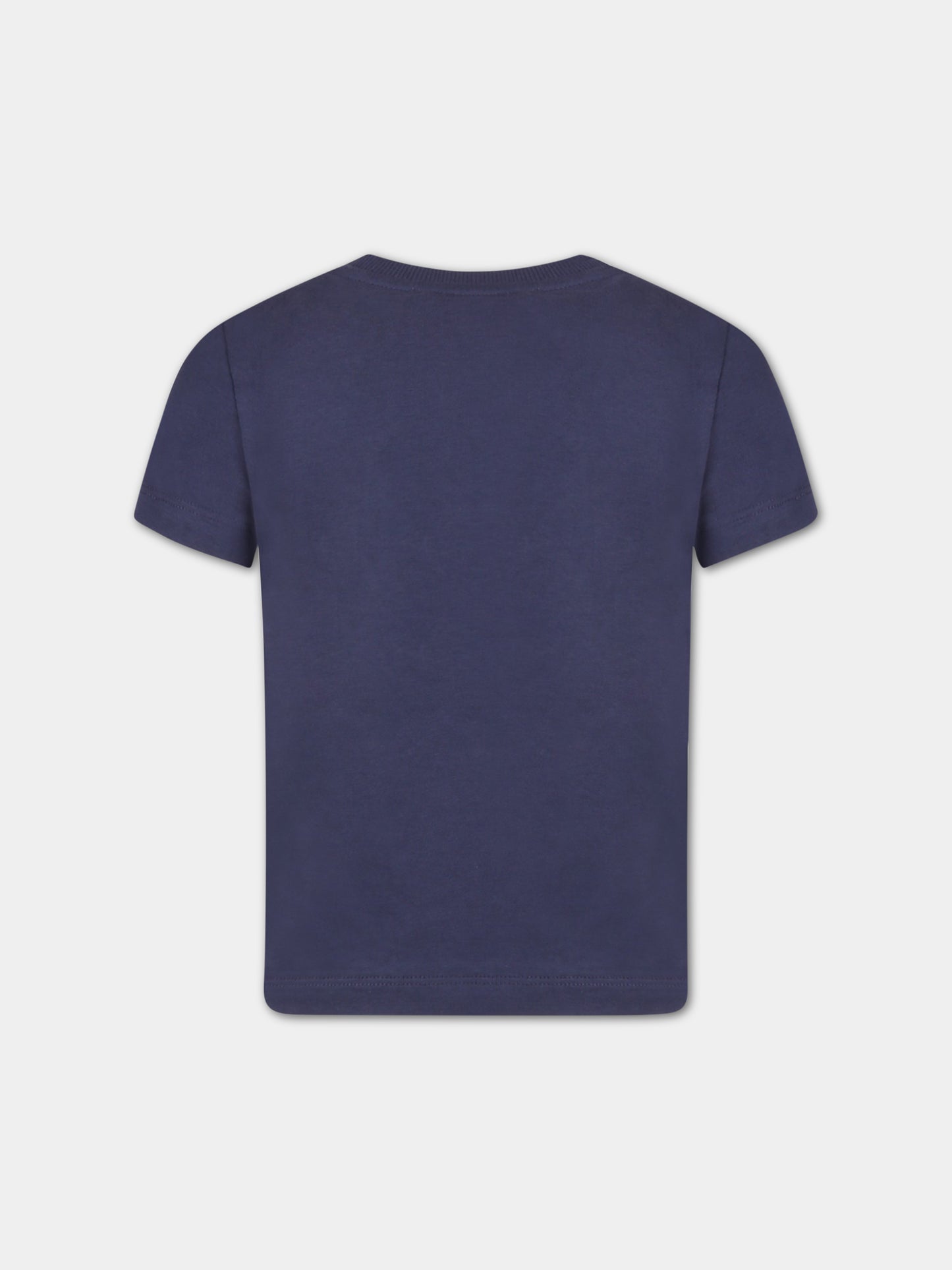 T-shirt blu per bambino con Teddy Bear marinaio,Moschino Kids,HSM03L LAA02 40016