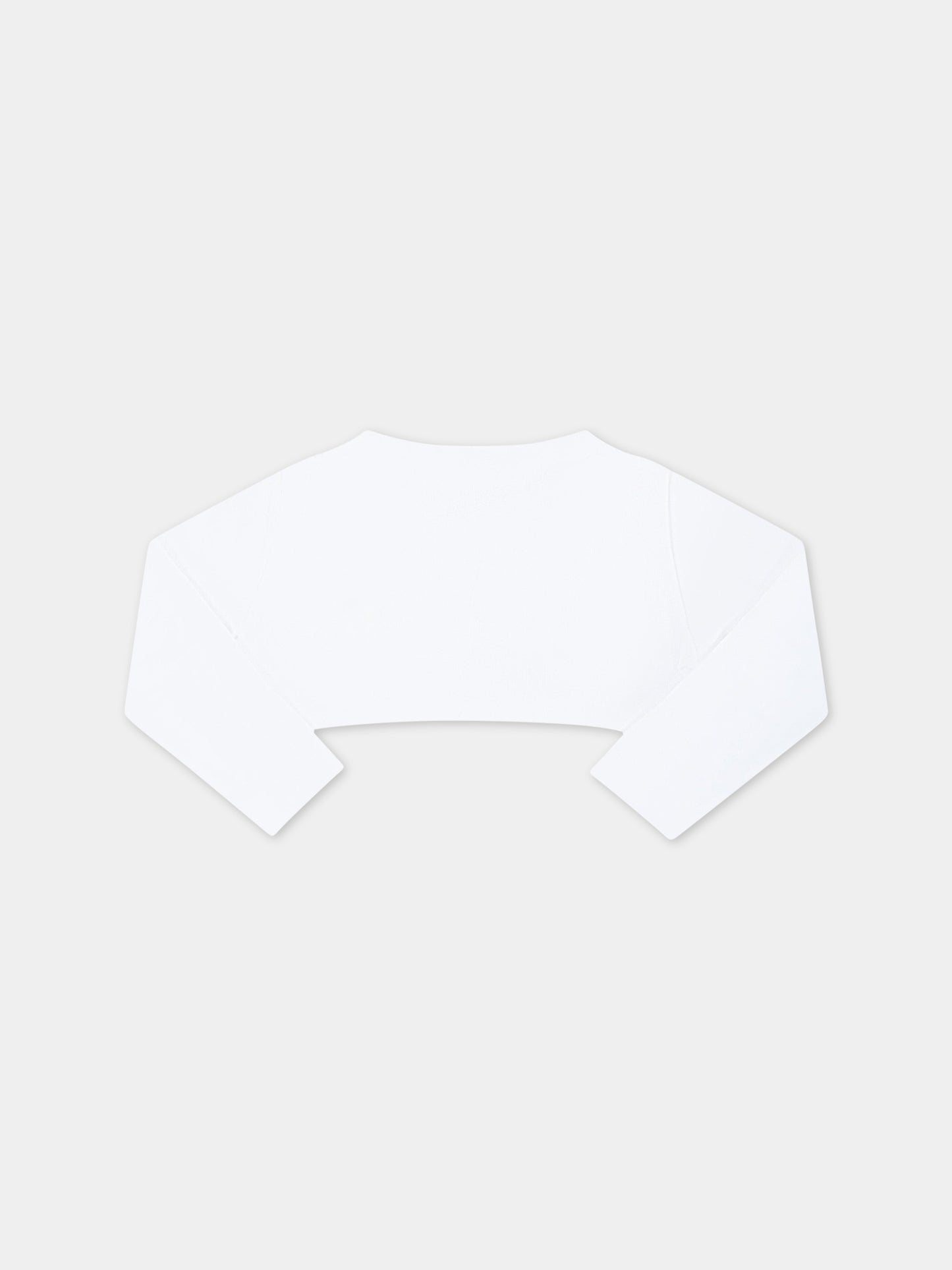 Cardigan bianco per neonata con logo,Monnalisa,37A800 1204 0099