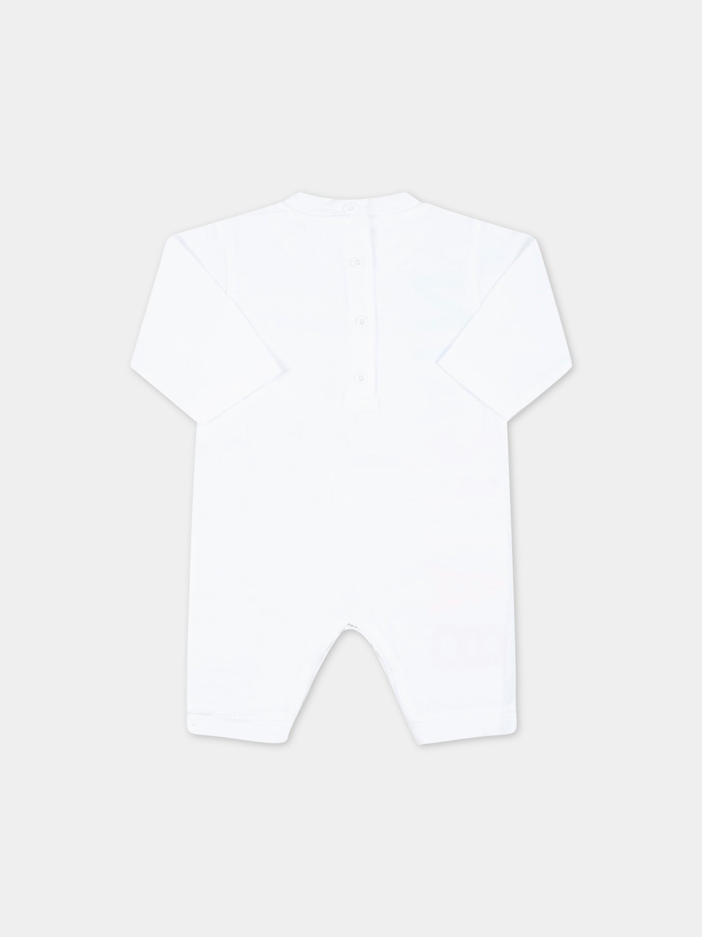 Tutina bianca per neonati con logo colorato,Balmain Kids,BSA500 Z0001 100