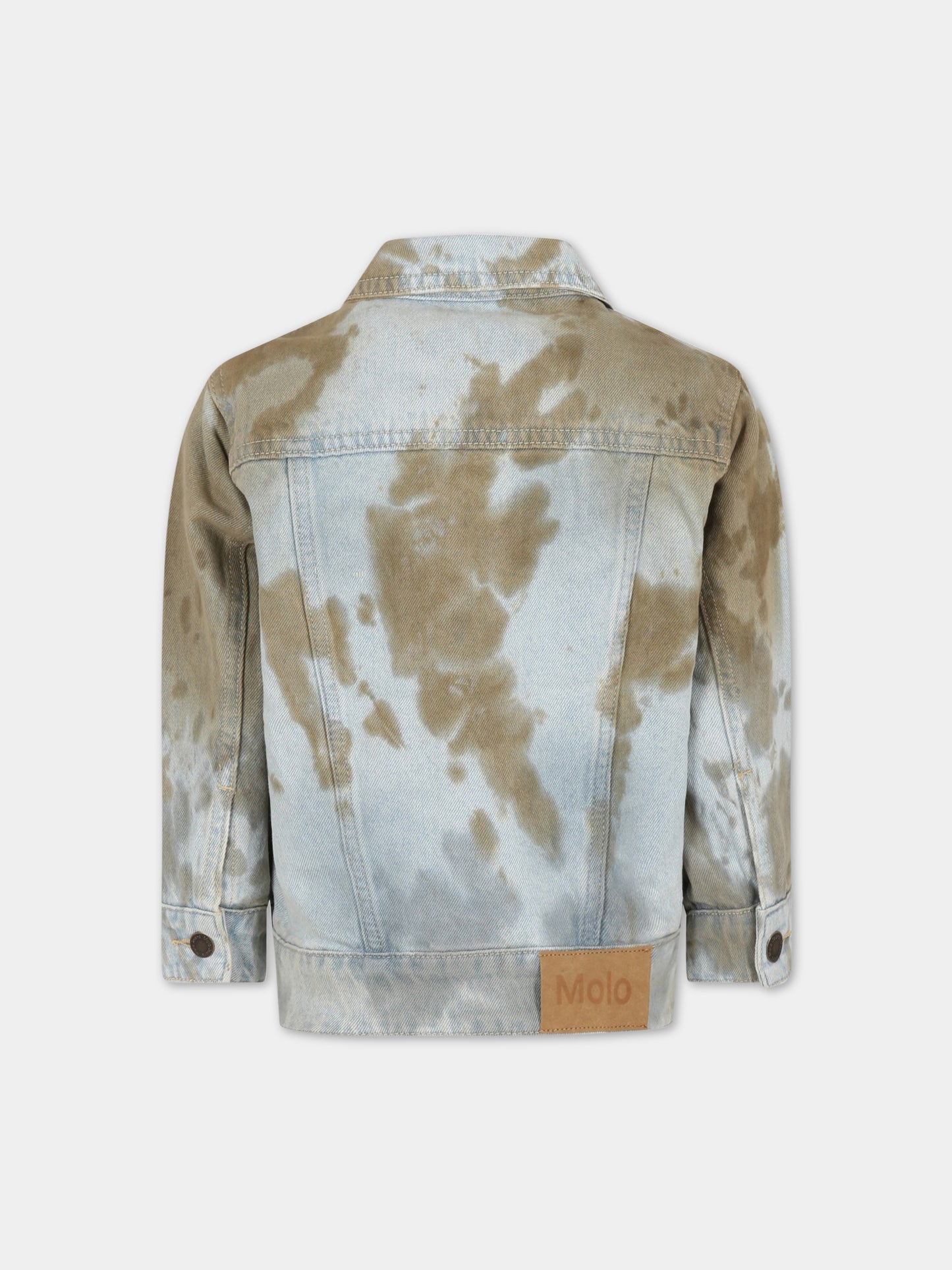 Giacca multicolor di jeans con patch logato,Molo,5S23M309 6010