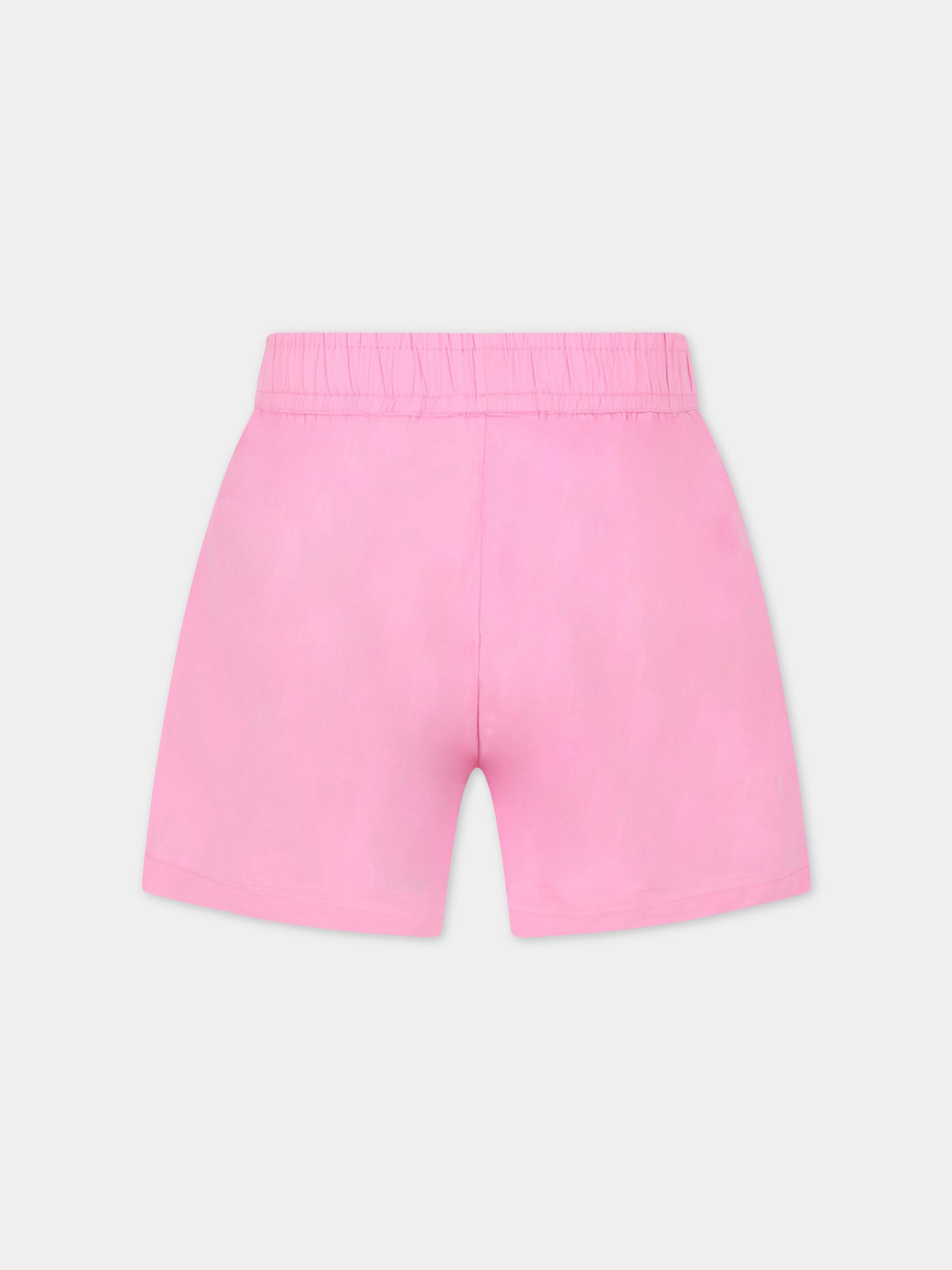 Shorts rosa per bambina con patch logato,Molo,2S23H108 8696