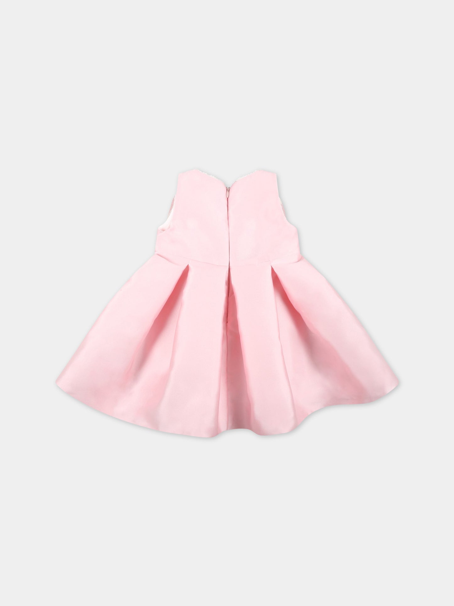 Vestito rosa per neonata con fiocco,La Stupenderia,CBAB62S03 Q65