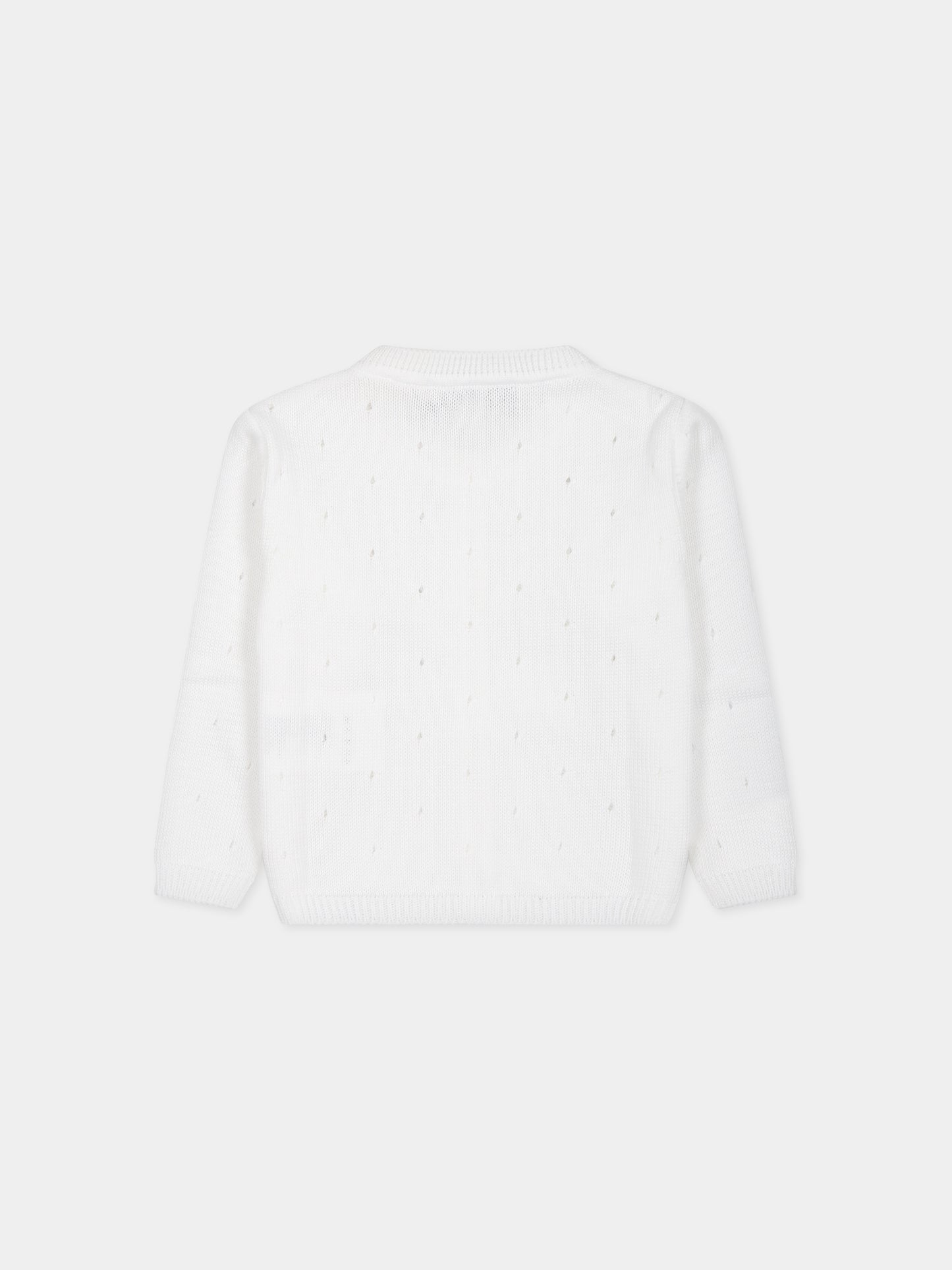 Cardigan bianco per neonata,Little Bear,6158 BIANCO