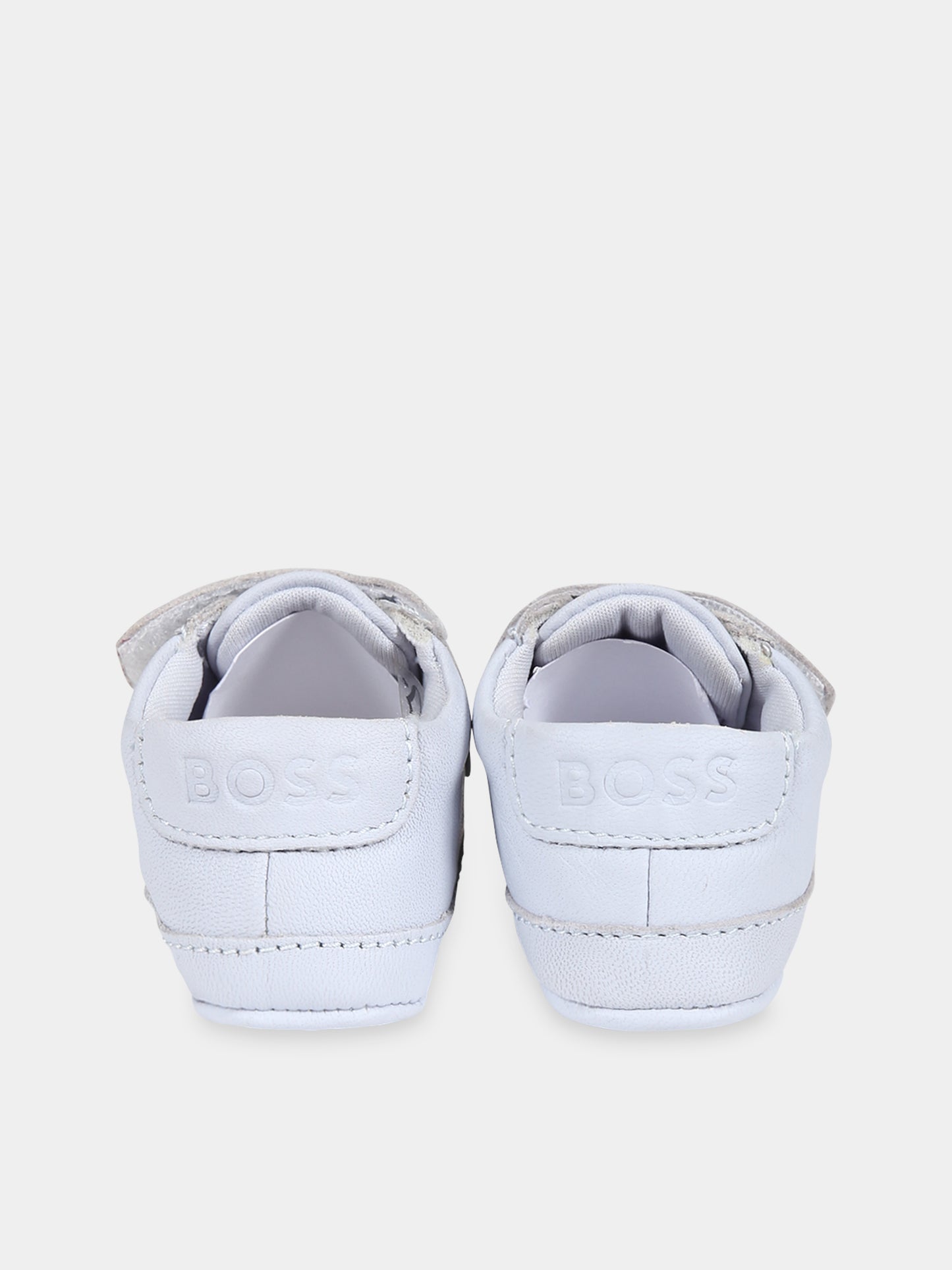 Sneakers celesti per neonato con scritta Boss ,Boss,J99126 771