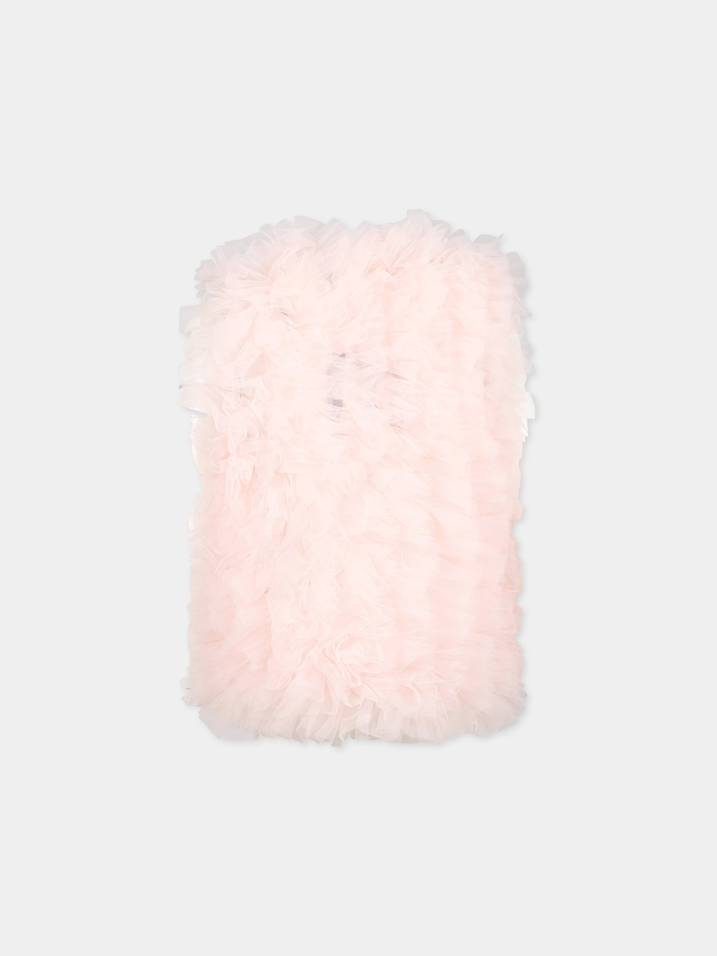 Gilet rosa per bambina con rouches,Douuod Kids,DS2A12 T0048 500