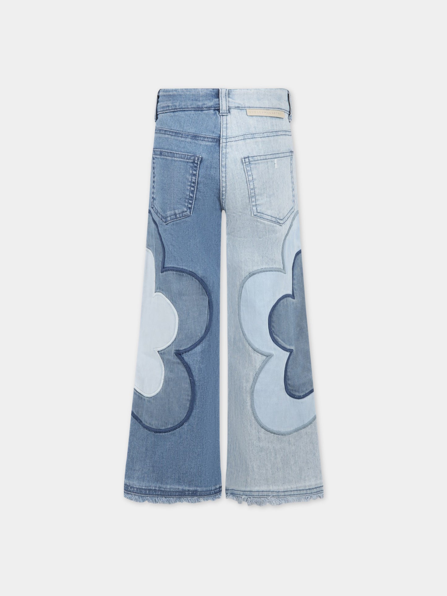 Jeans celesti per bambina con fiori,Stella Mccartney Kids,TS6B30 Z0153 999