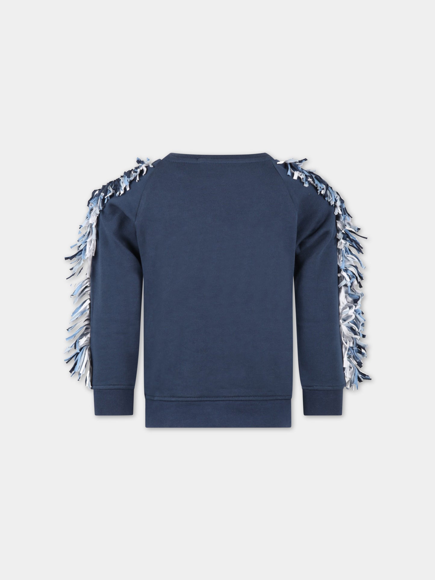 Felpa blu per bambina con stella,Stella Mccartney Kids,TS4C10 Z0499 620