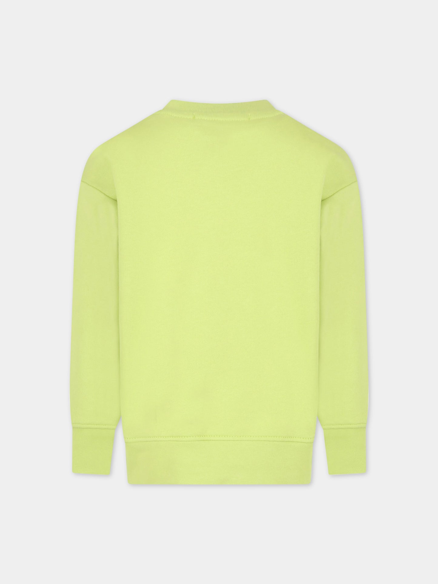 Felpa verde per bambino con logo bianco,Msgm Kids,MS029323 086