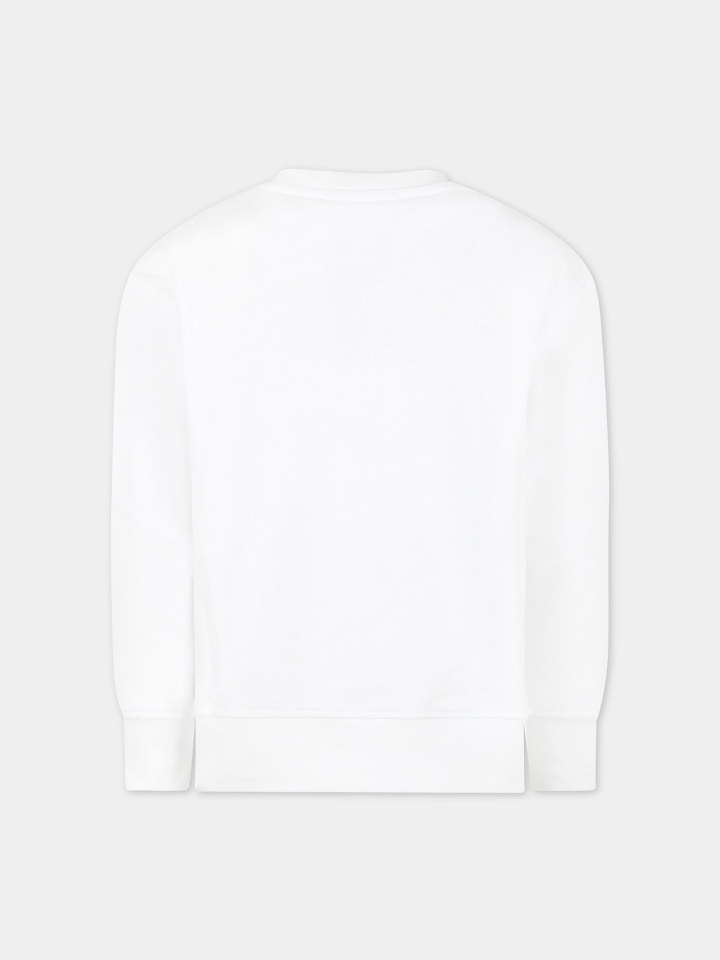 Felpa bianca per bambino con logo nero,Msgm Kids,MS029324 001