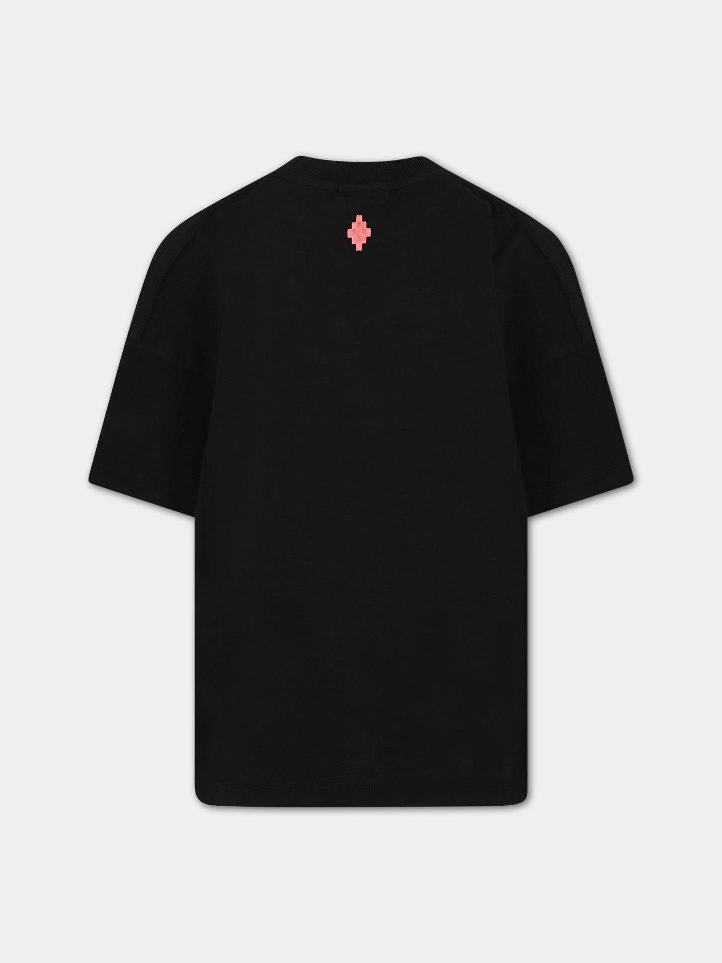 T-shirt nera con stampa per bambino,Marcelo Burlon Kids,CBAA003S23JER0021009