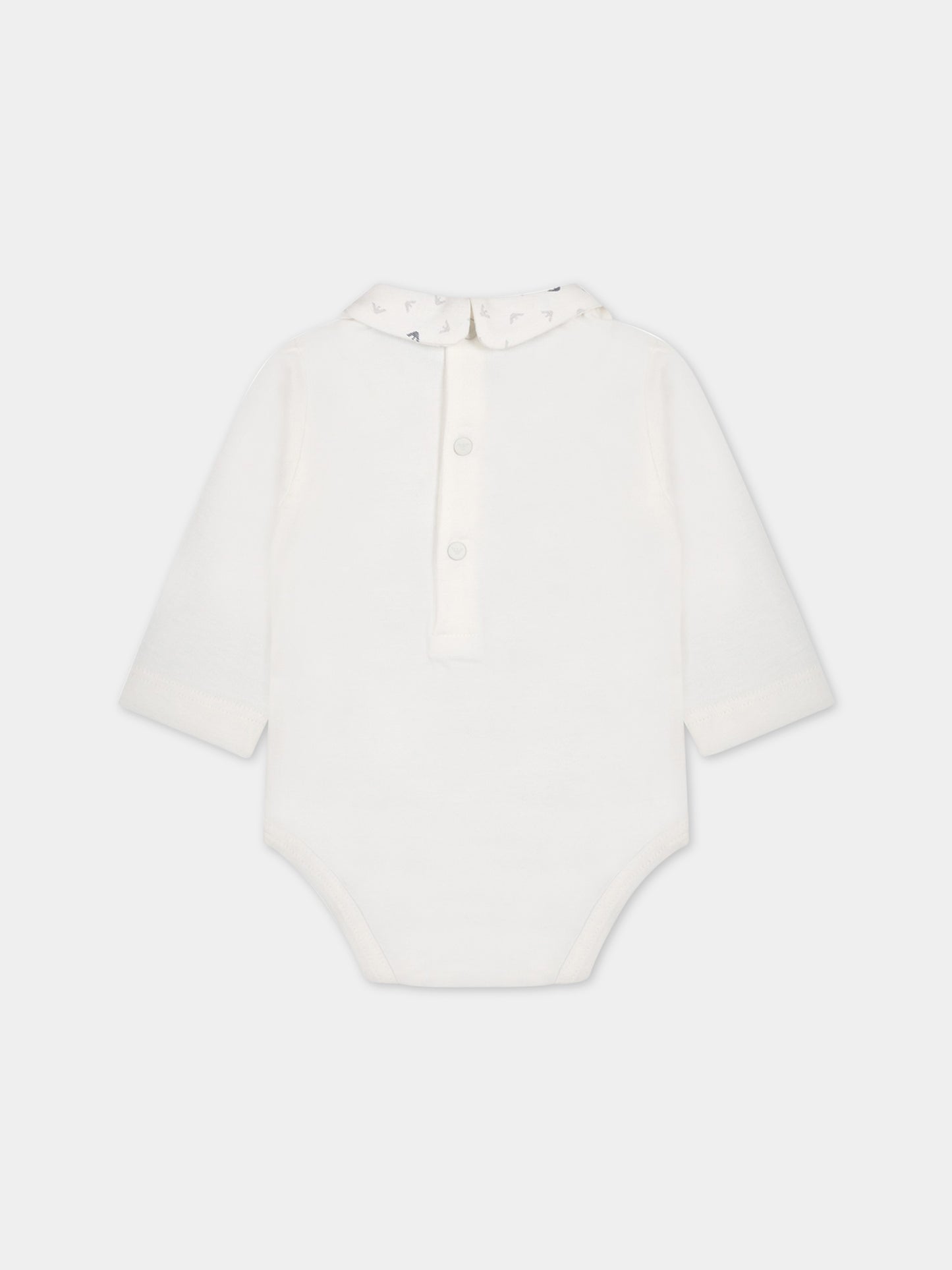 Coompleto bianco per neonato con iconici aquilotti,Armani Junior,8NNV48 NJ05Z F110