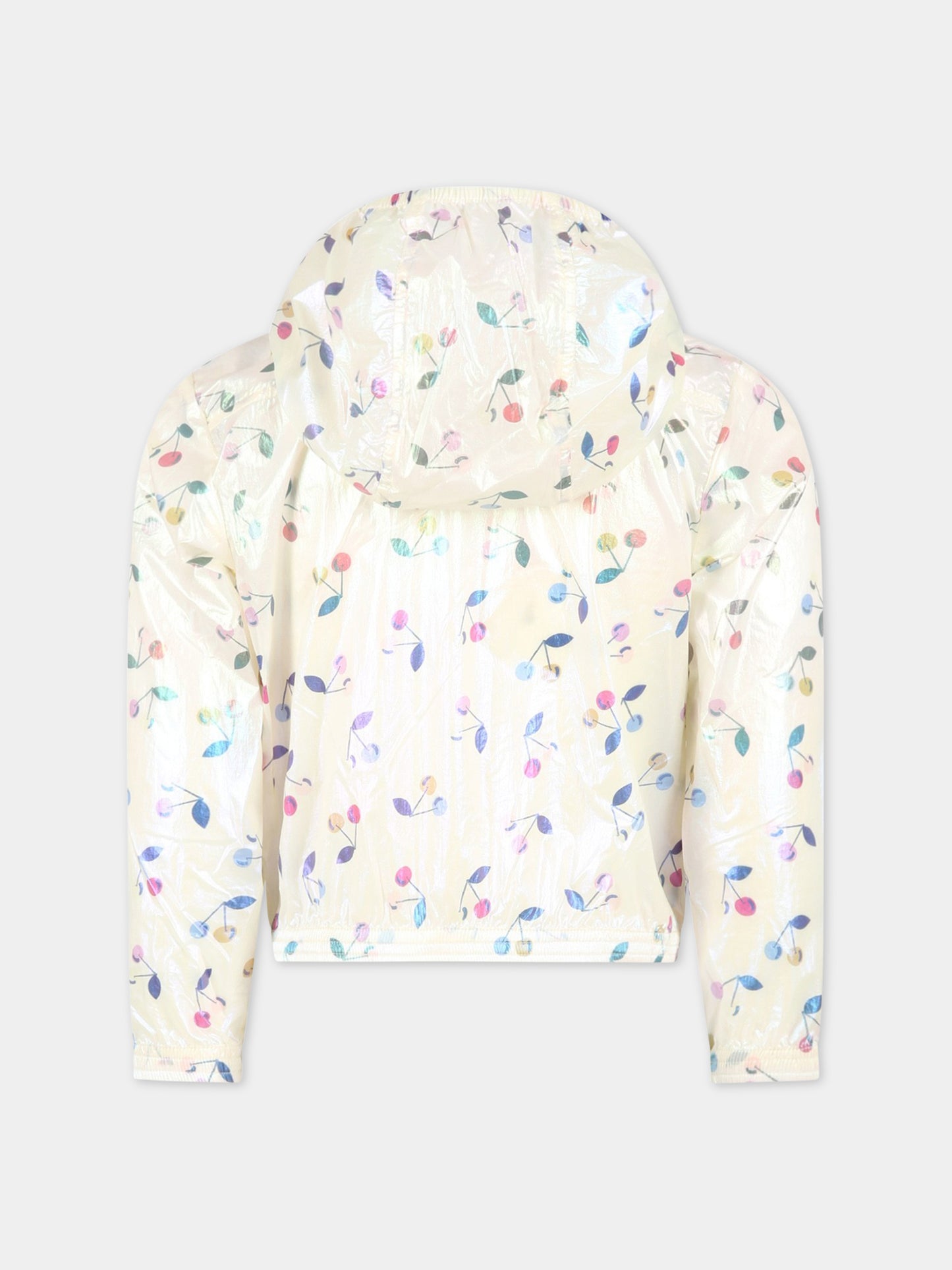 Giacca avorio a vento per bambina con ciliegie,Bonpoint,S03GOUW00100 680