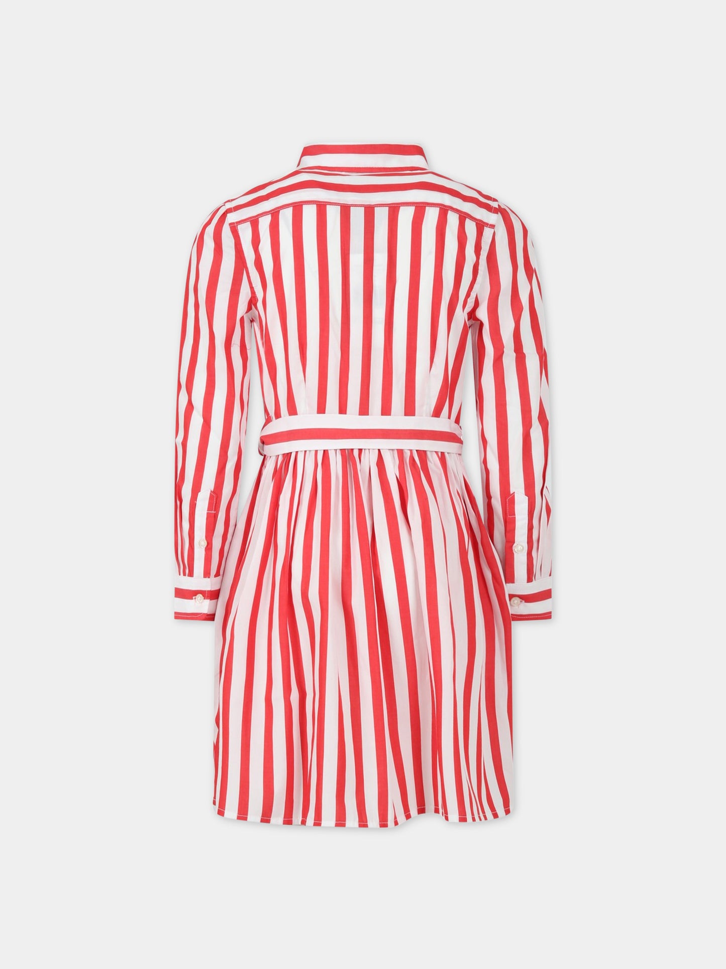 Vestito multicolor per bambina con cavallino rosso,Ralph Lauren Kids,901561001 860E