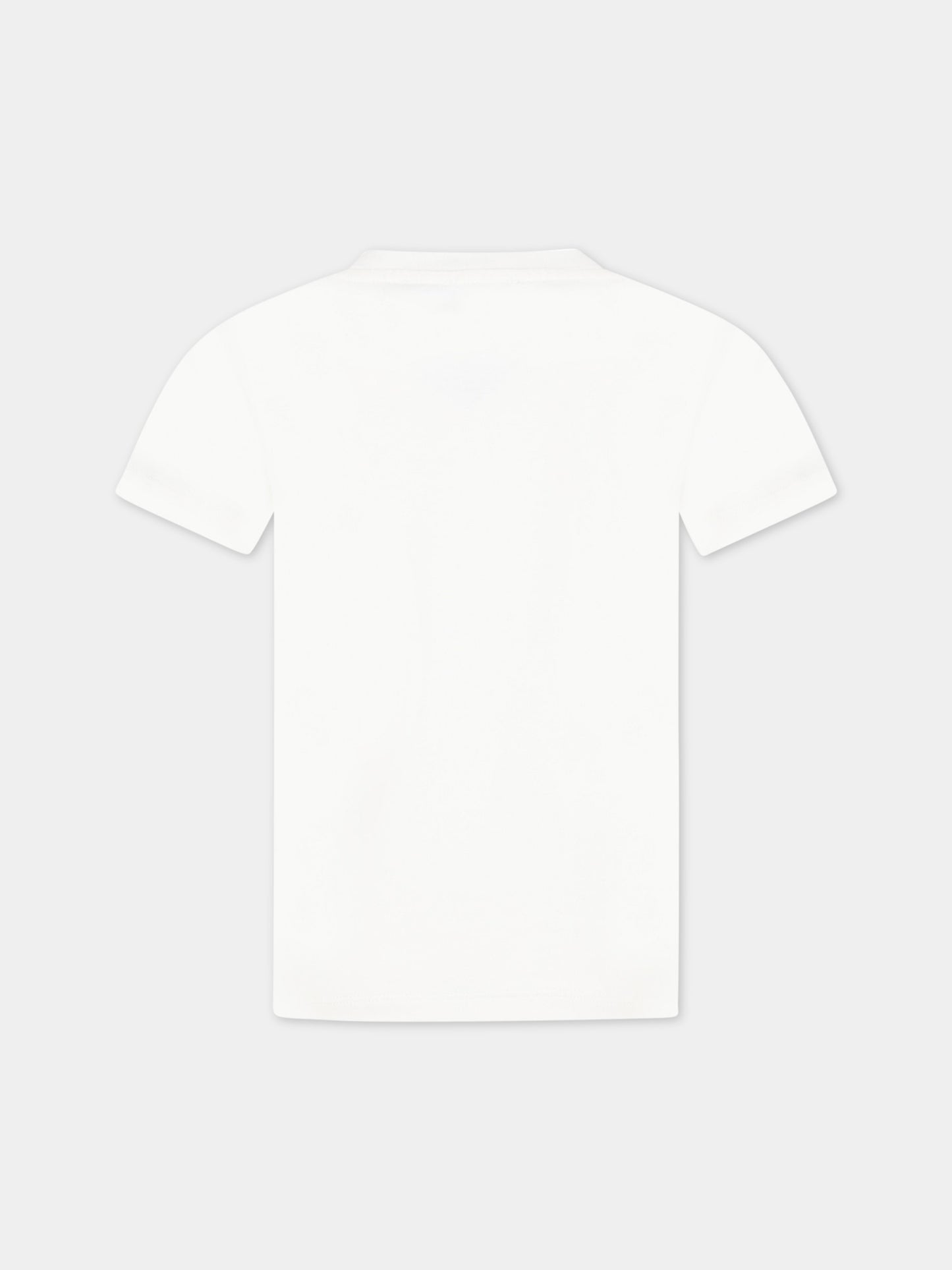 T-shirt bianca per bambina con loghi e Spille Safety,Versace,1009092 1A06482 2W070