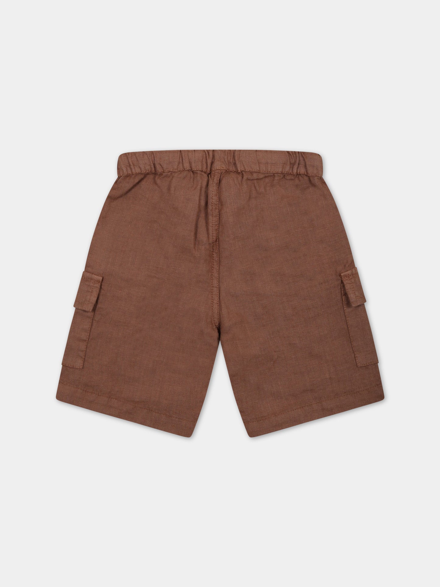 Bermuda marroni per neonato in lino,Zhoe & Tobiah,LIN4 358