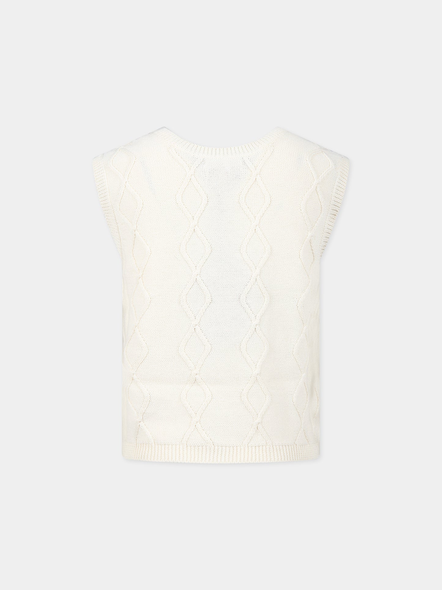 Gilet bianco per bambina con fiori,Coco Au Lait,14COCO2047