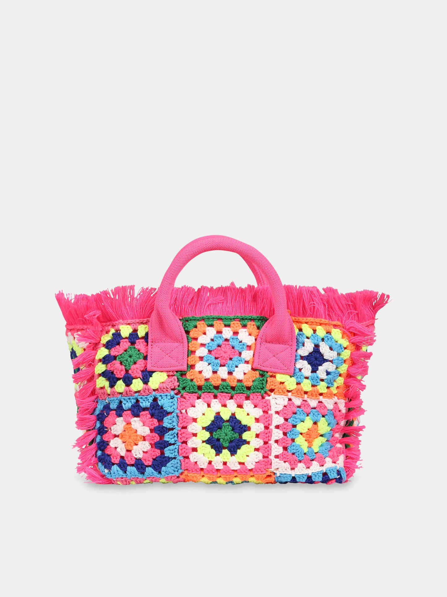 Borsa multicolor per bambina con logo,Mc2 Saint Barth,COLETTE CROCHET CR MULTI FLUO EMB