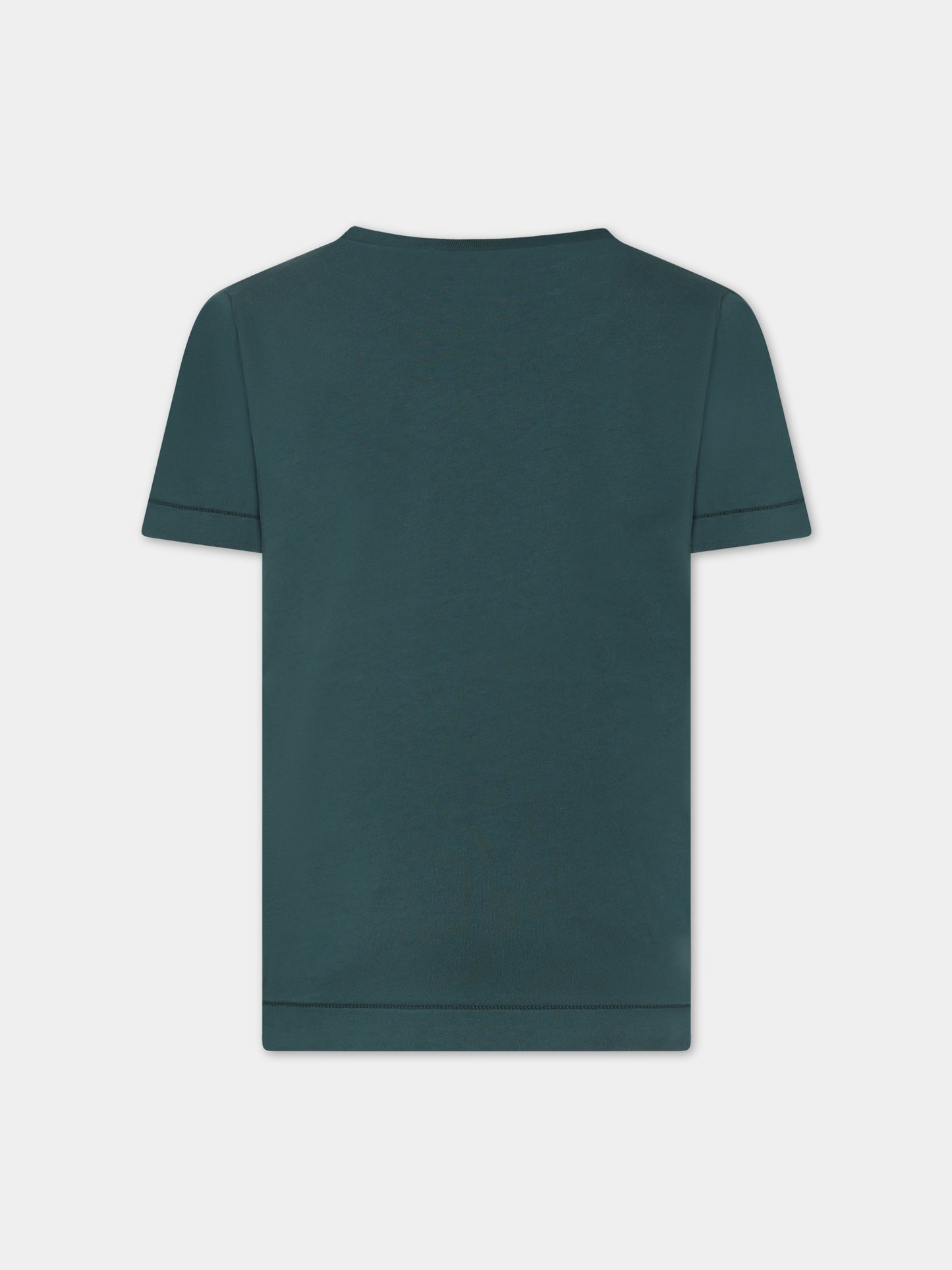 T-shirt verde per bambino con bussola,Stone Island Junior,791620147 V0053