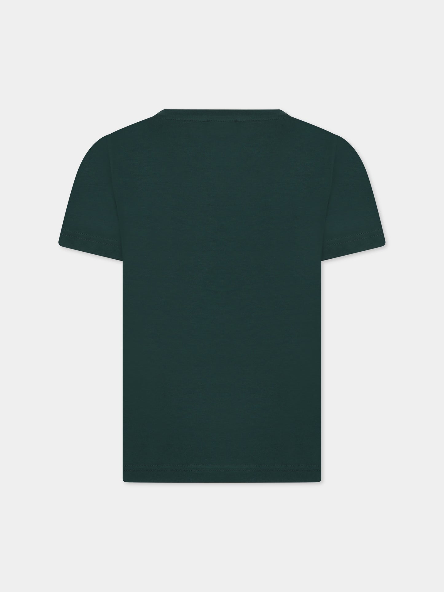 T-shirt verde per bambini con logo,A.p.c.,COEZE E26284 KAF DARK GREEN