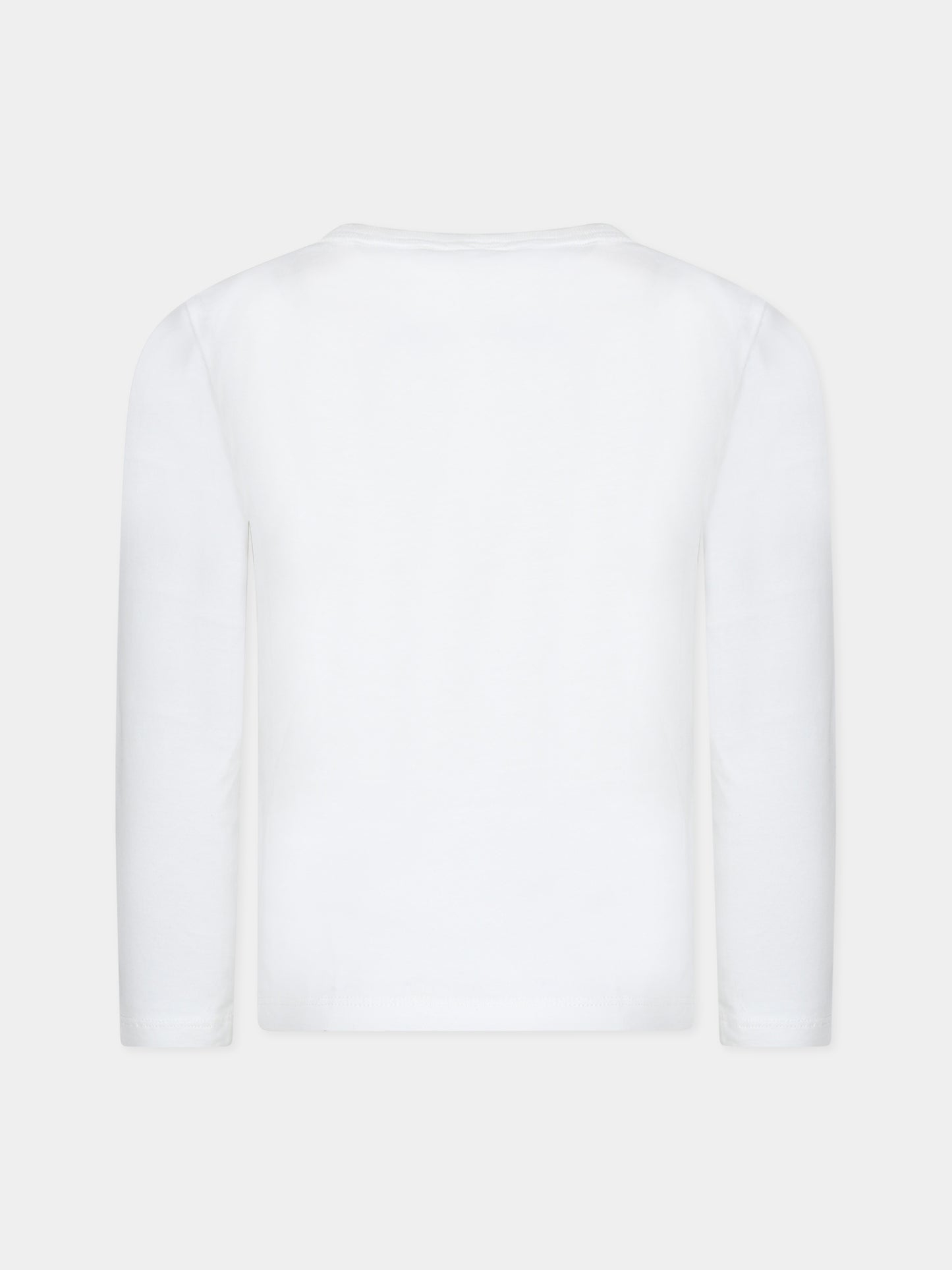 T-shirt bianca per bambina con logo e stampa,Stella Mccartney Kids,TT8D40 Z0434 101