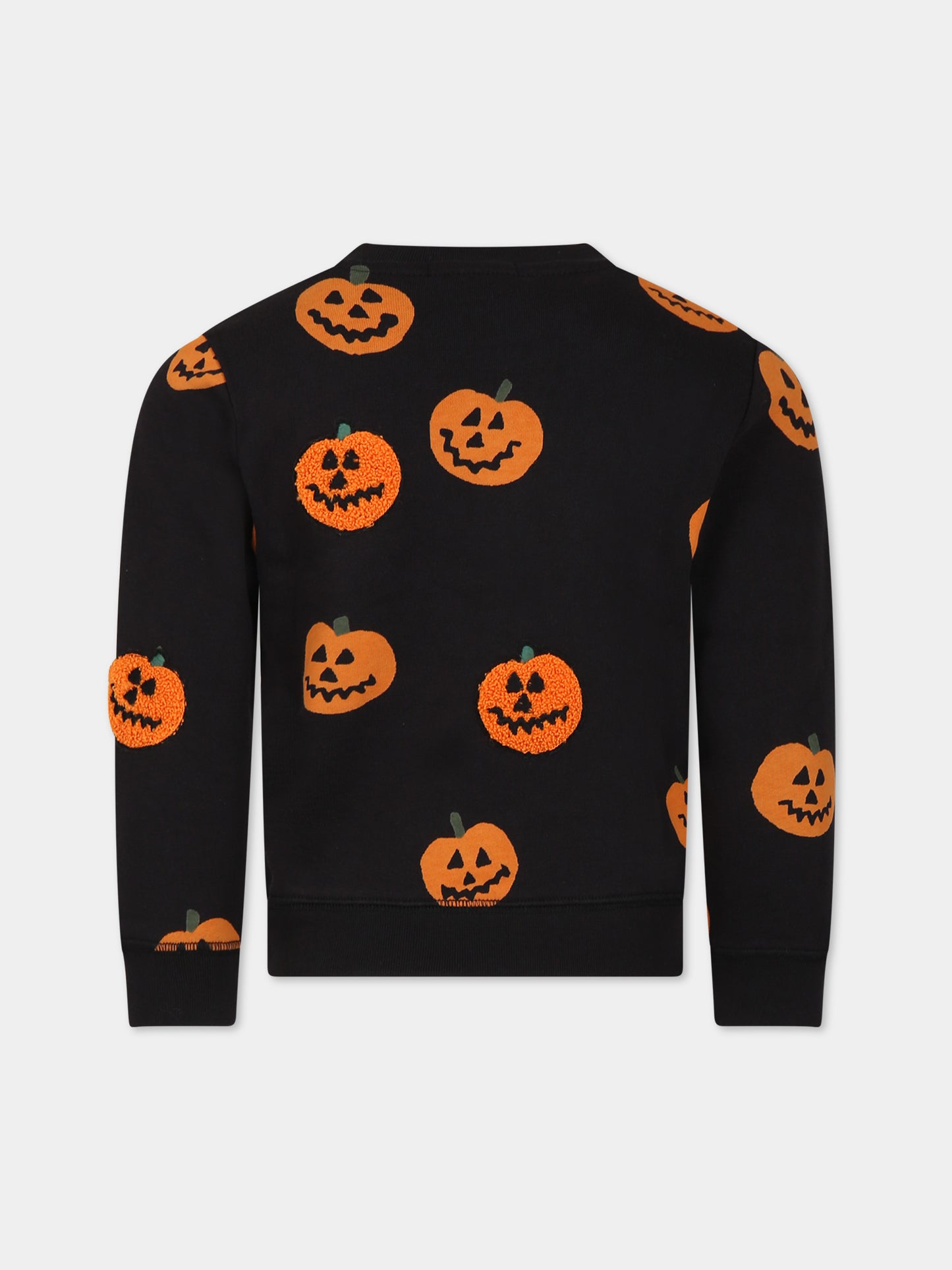 Felpa nera per bambino con zucche,Stella Mccartney Kids,TT4S50 Z1349 930MC