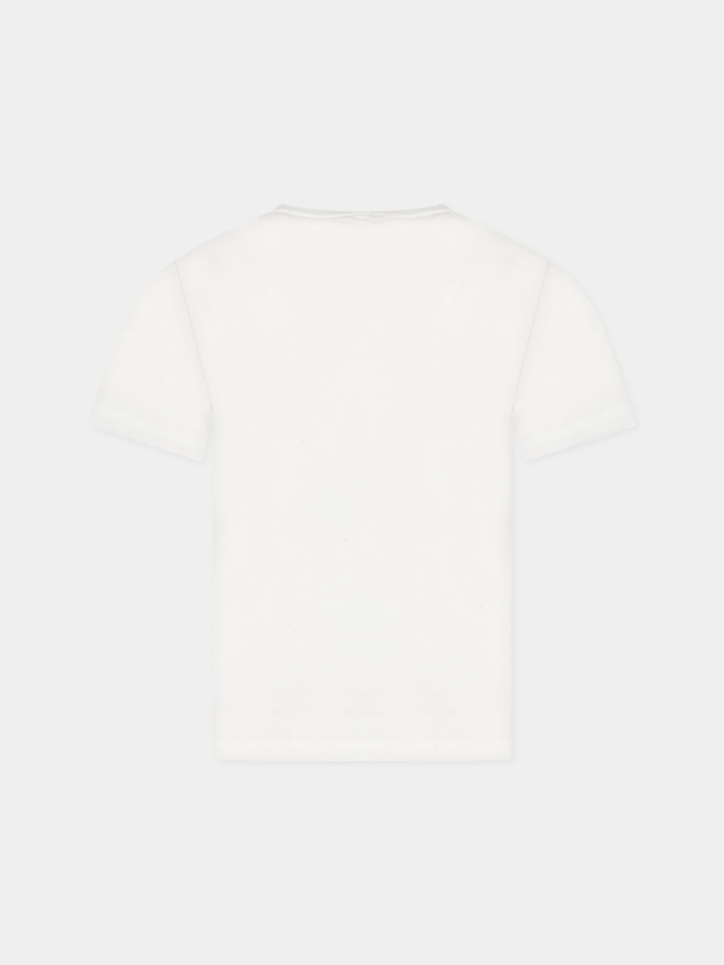 T-shirt bianca per bambino con stampa e logo,Stella Mccartney Kids,TT8S01 Z0434 101