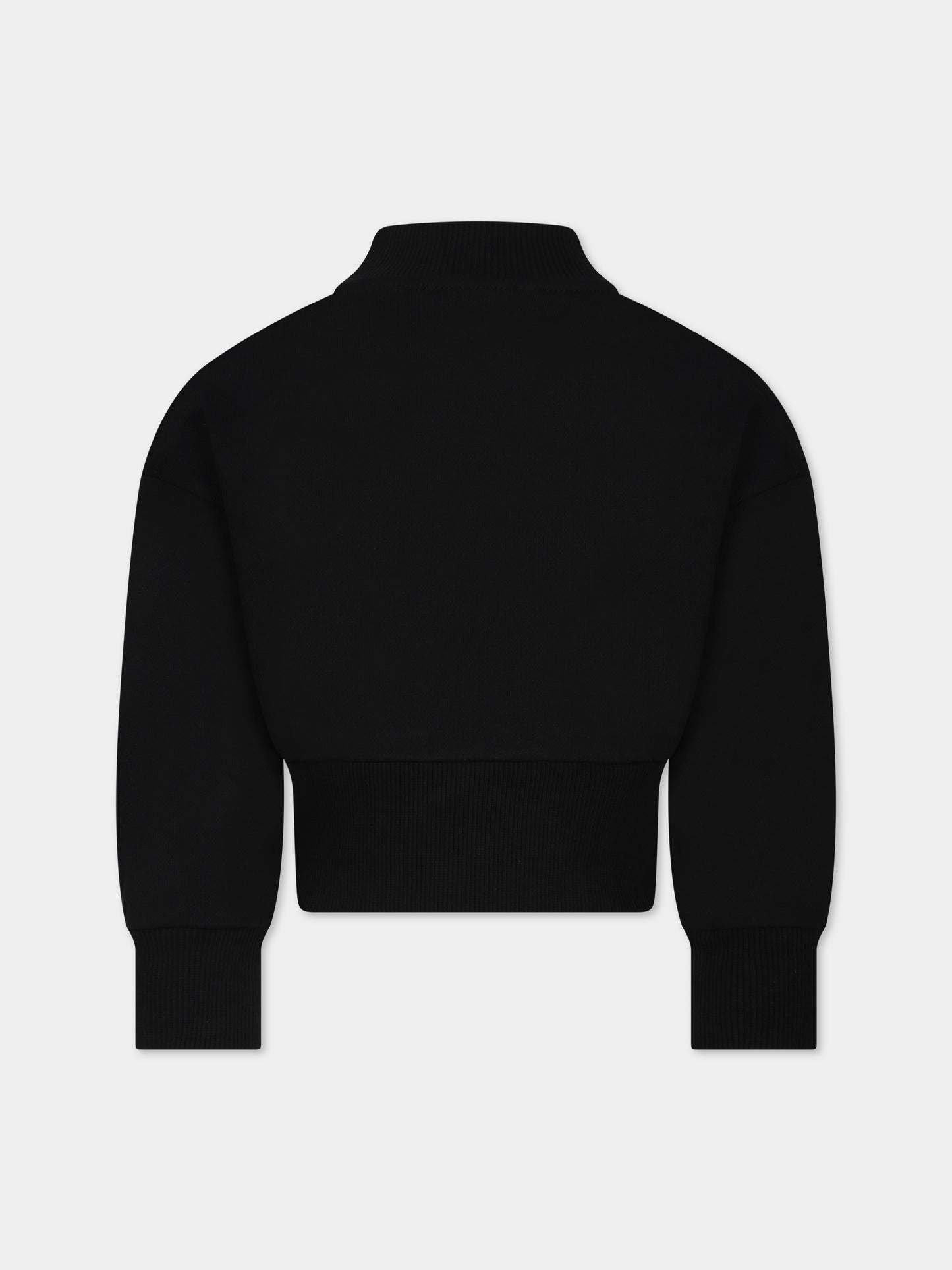 Felpa nera per bambina con logo,Balmain Kids,BT4A40 Z0081 930AV