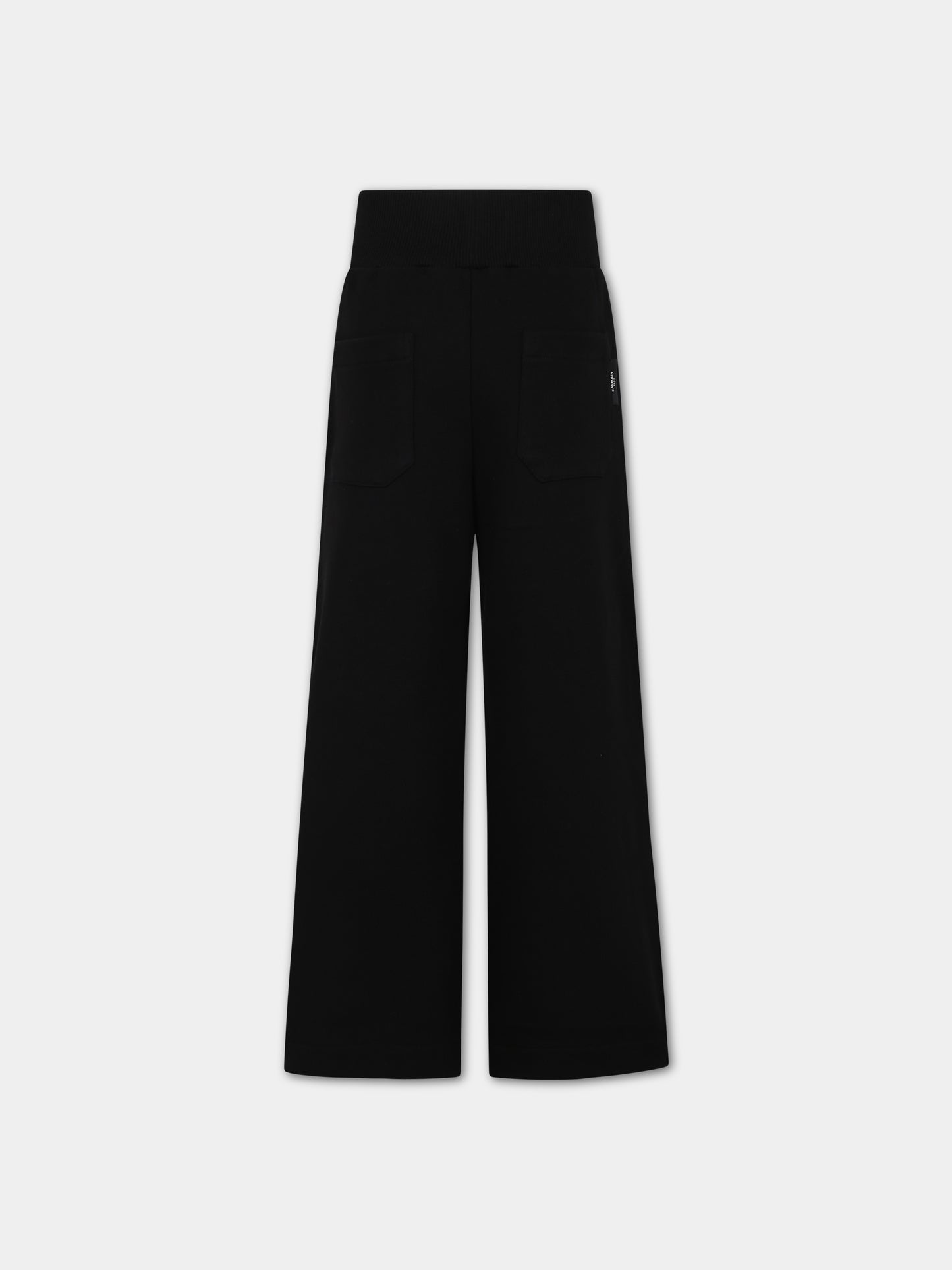 Pantaloni neri per bambina con iconici bottoni,Balmain Kids,BT6A80 Z0081 930